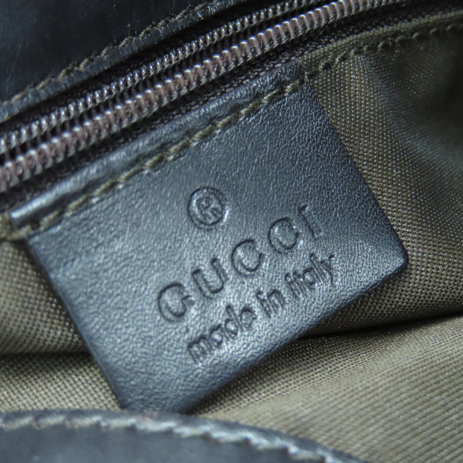 GUCCI 【激減優惠】尼龍皮革Shoulder Bag銀扣肩背袋啡色