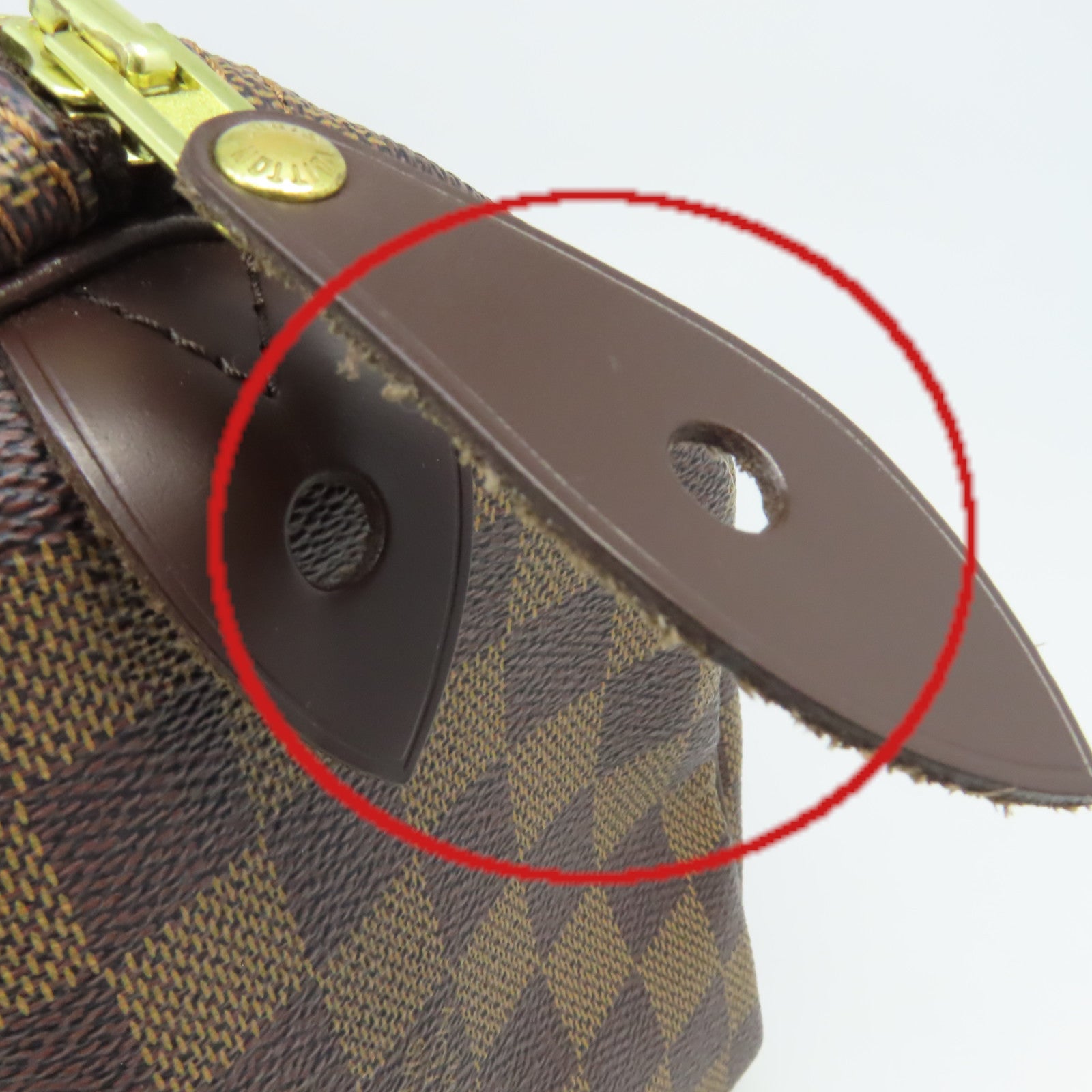 LOUIS VUITTON Damier Speedy 25金扣手挽袋啡色