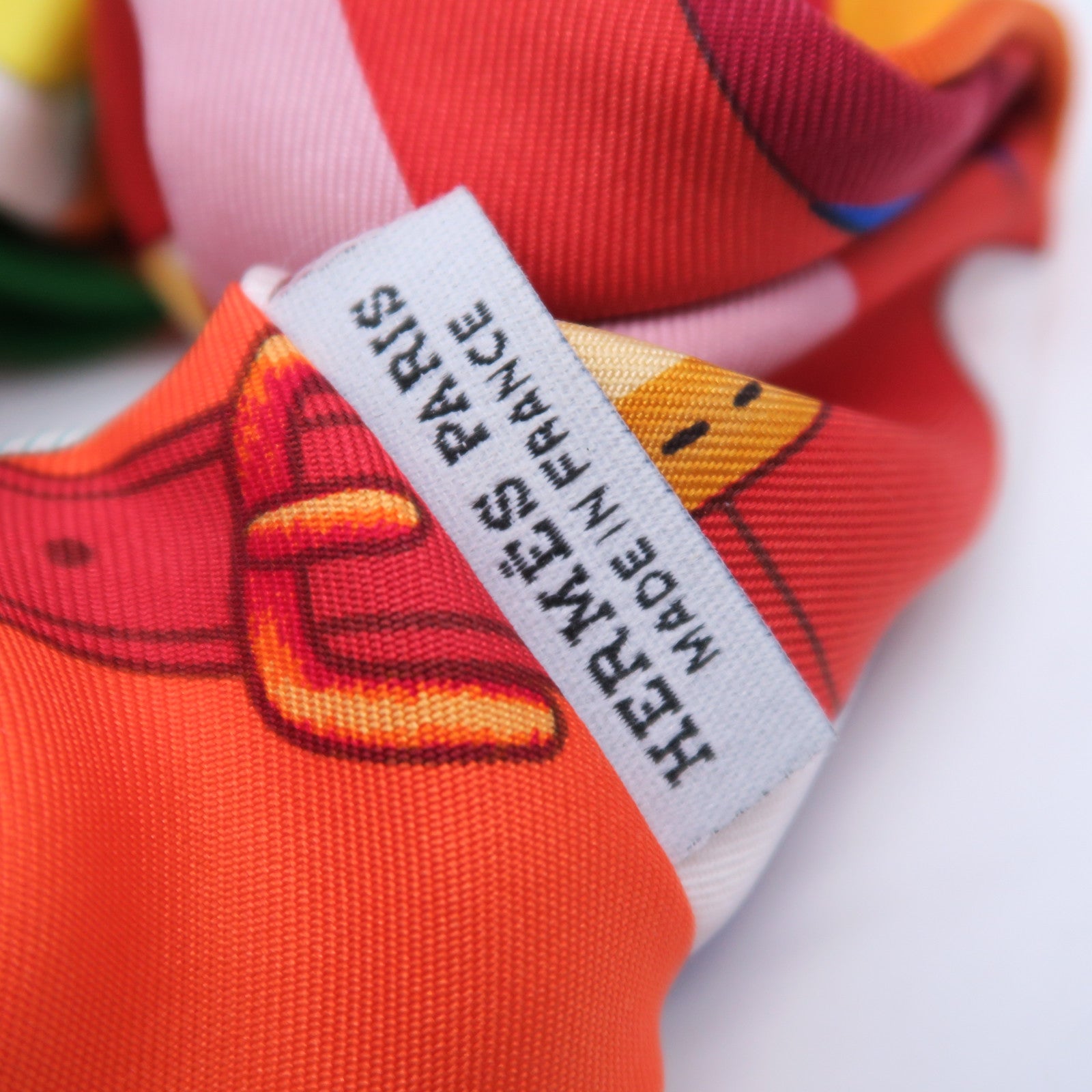 HERMES 絲質Claudia Scrunchie髮圈橙色/綠色/紅色