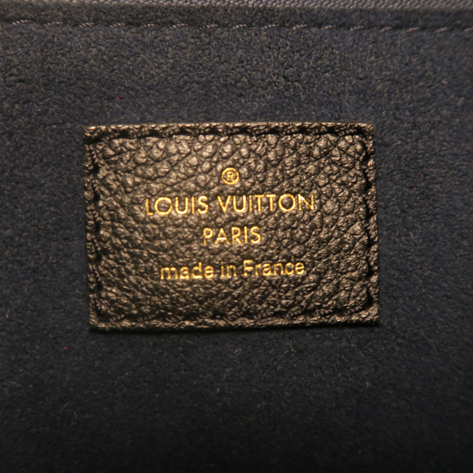 LOUIS VUITTON Monogram Empreinte Neverfull MM金扣手挽袋黑色