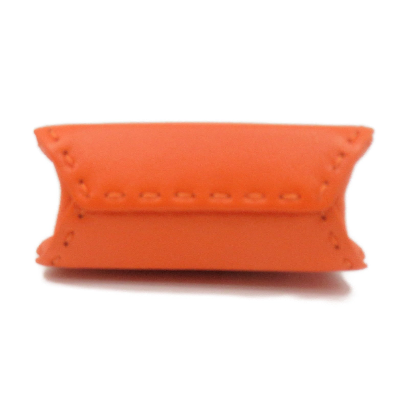 HERMES Sheepskin Leather Orange Bag Charm Charm Orange Orange