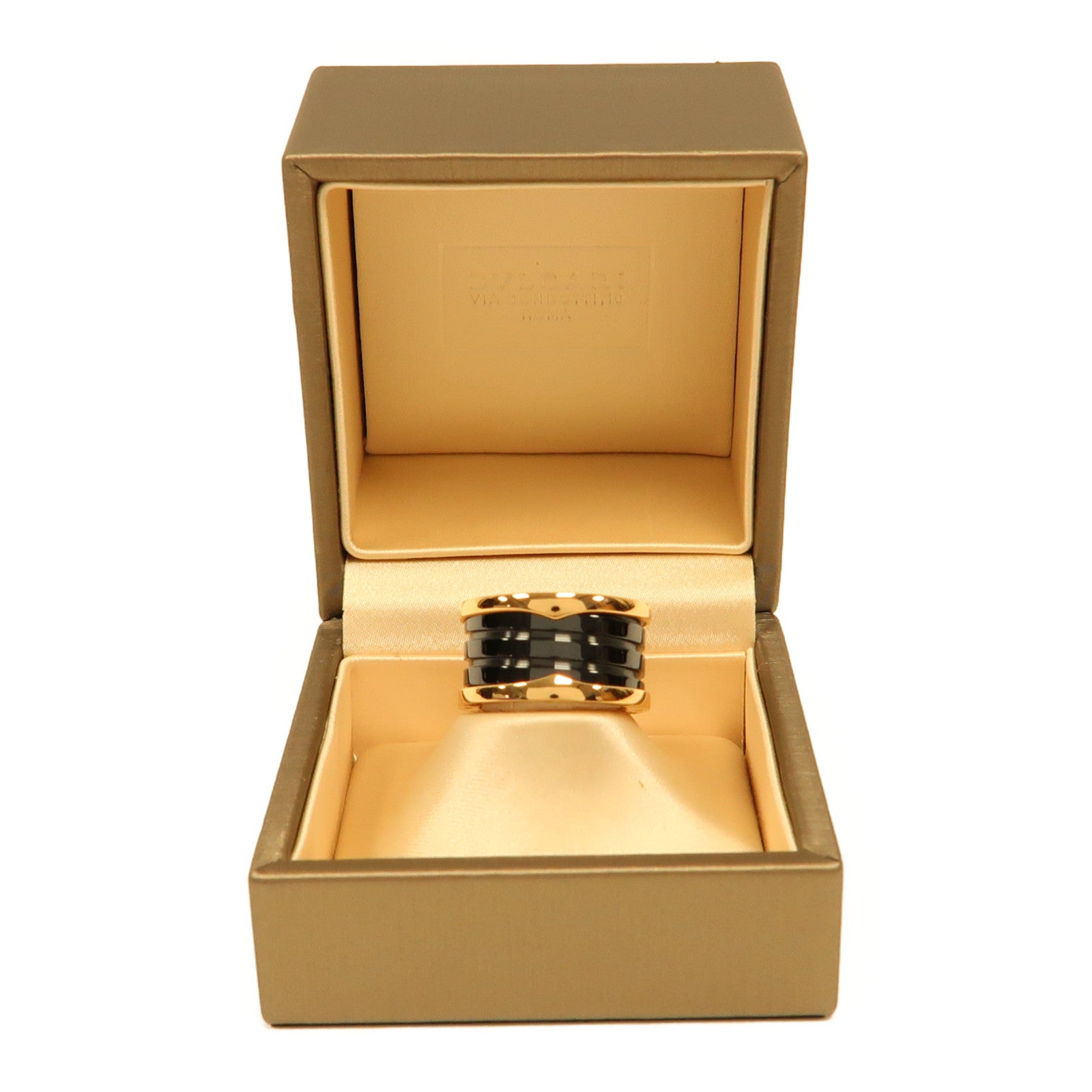 BVLGARI 18K玫瑰金/陶瓷B.Zero1 Ring戒指US#6