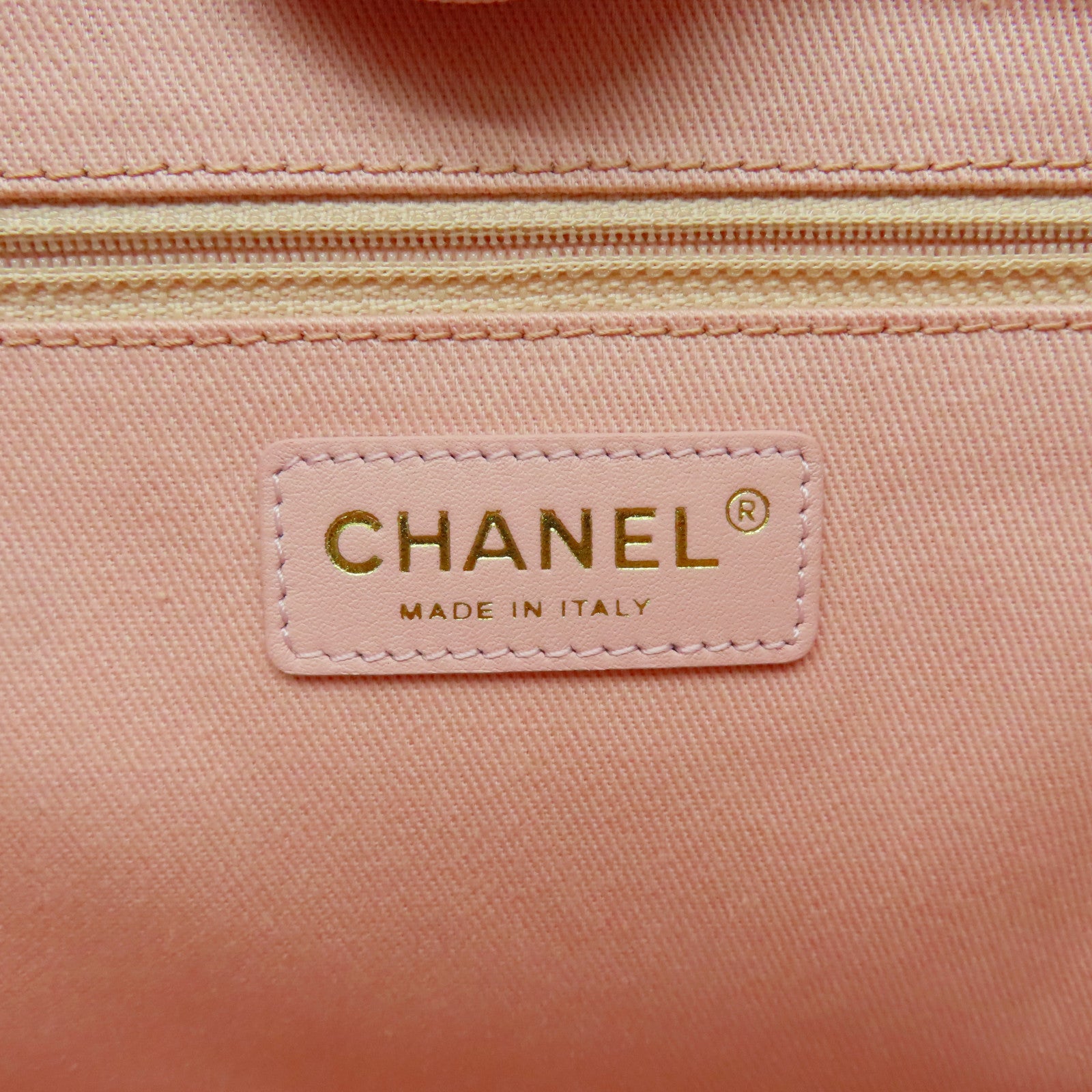 CHANEL 混合纖維Totebag金扣手挽袋粉紅色