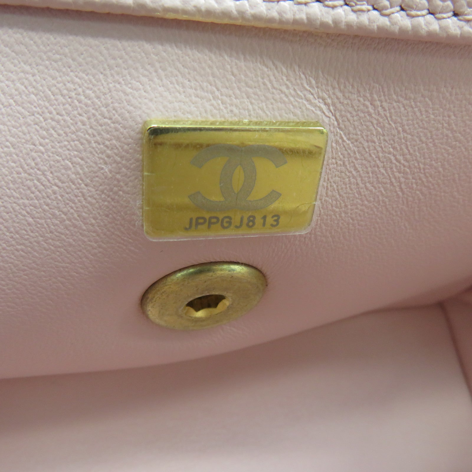 CHANEL 菱格牛皮皮革Chain Shoulder金扣鏈帶手挽肩背兩用袋粉紅色
