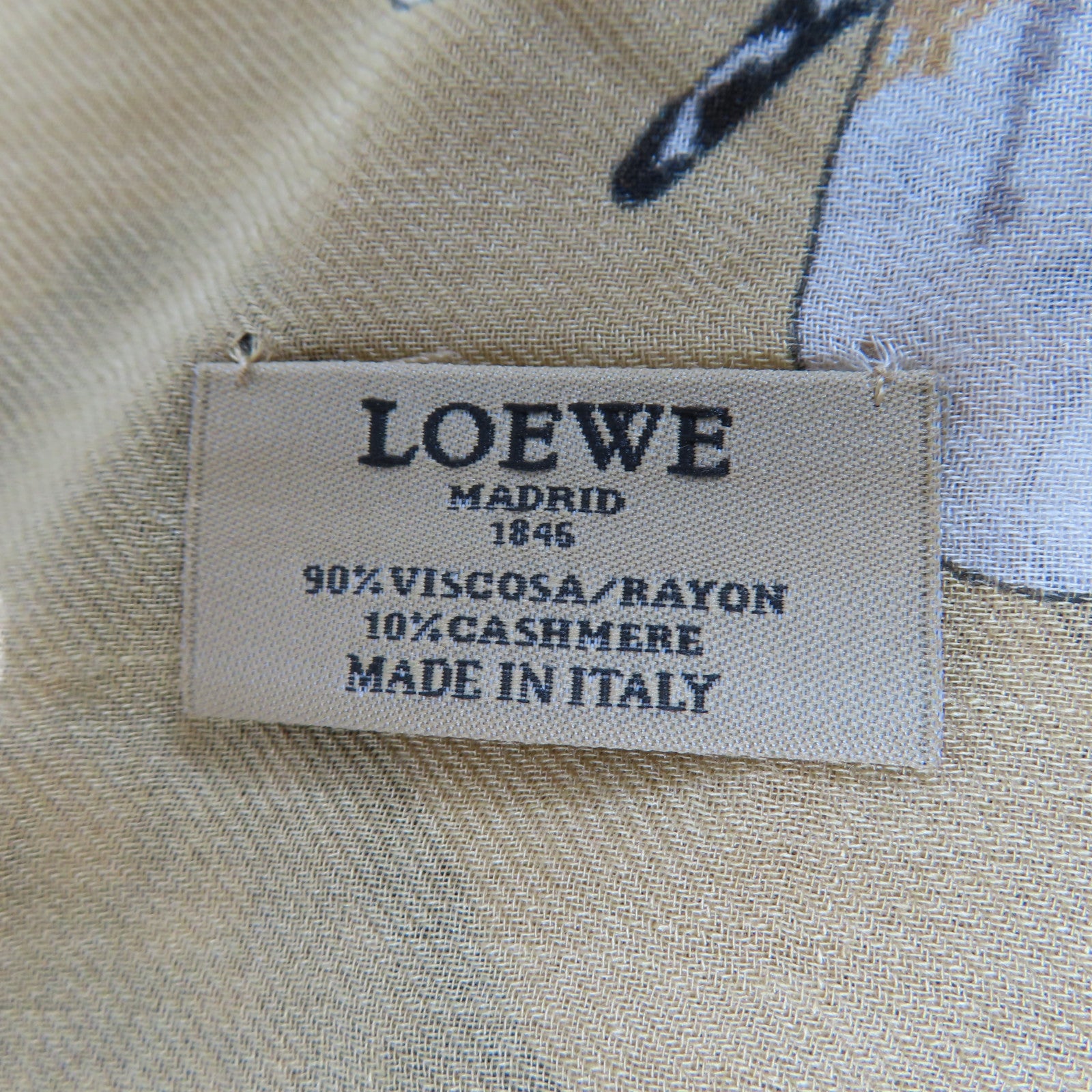 LOEWE 人造絲/羊絨Stole披肩米色
