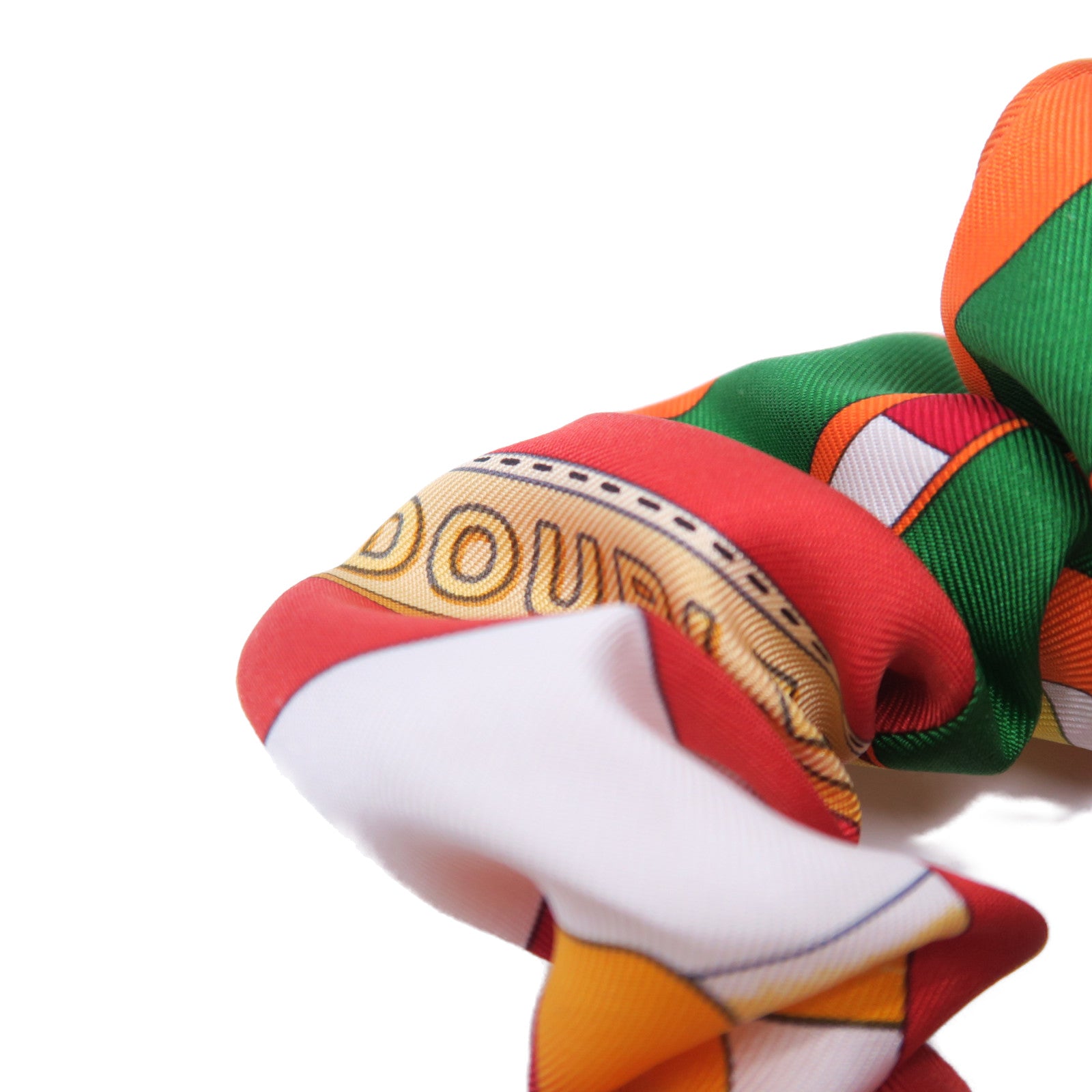 HERMES 絲質Claudia Scrunchie髮圈橙色/綠色/紅色