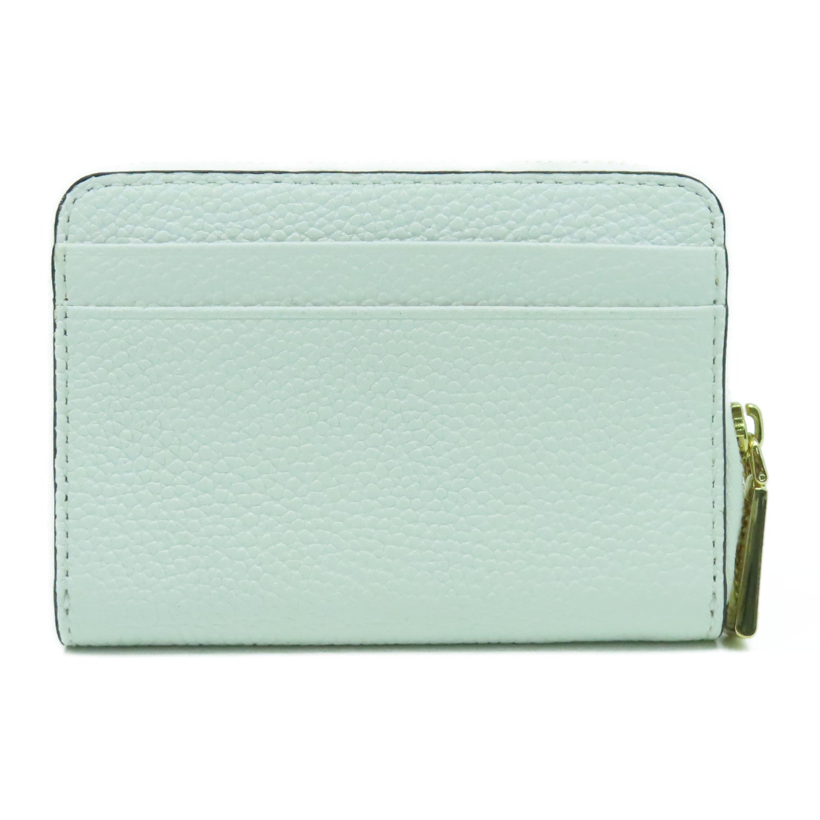 Michael Kors 牛皮皮革Zipper Card Case金扣卡片套白色