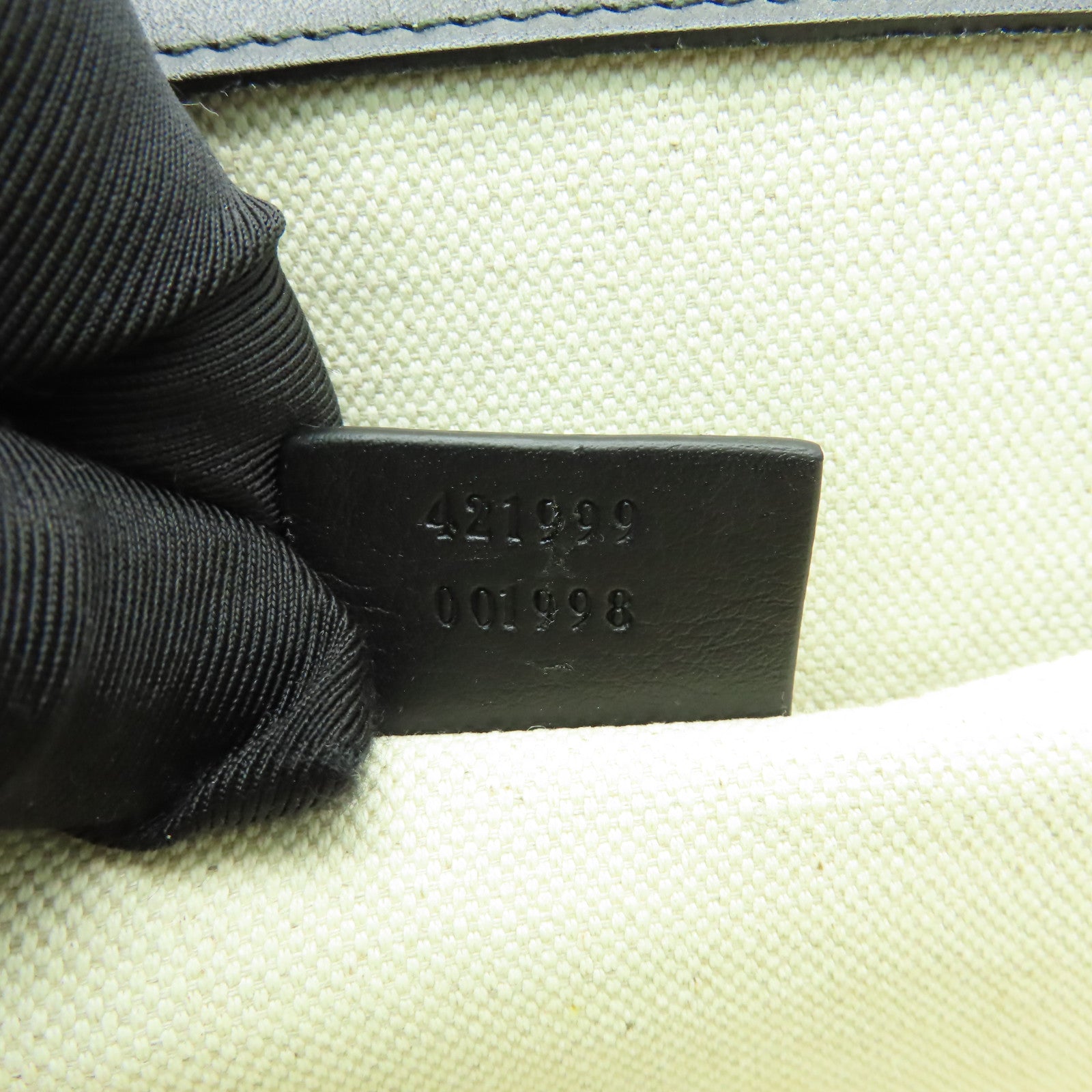 GUCCI 牛皮皮革Handbag金扣手挽袋黒色