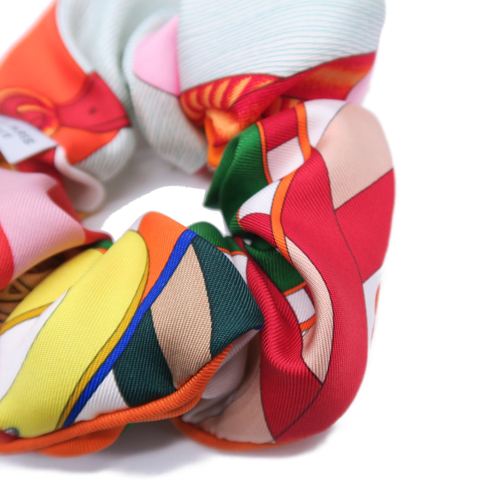 HERMES 絲質Claudia Scrunchie髮圈橙色/綠色/紅色