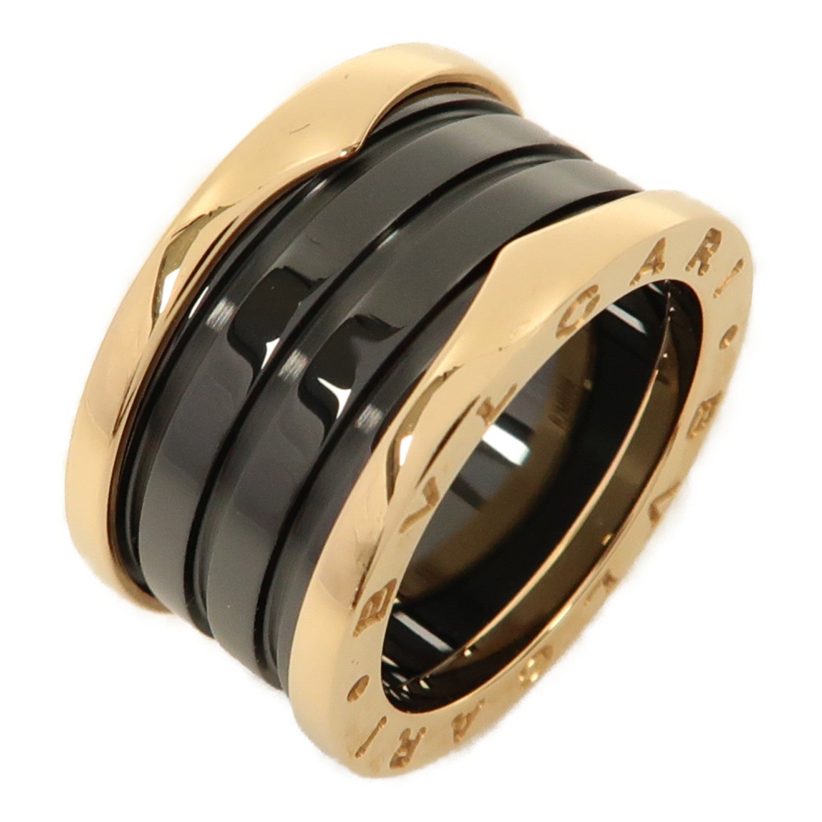 BVLGARI 18K玫瑰金/陶瓷B.Zero1 Ring戒指US#6