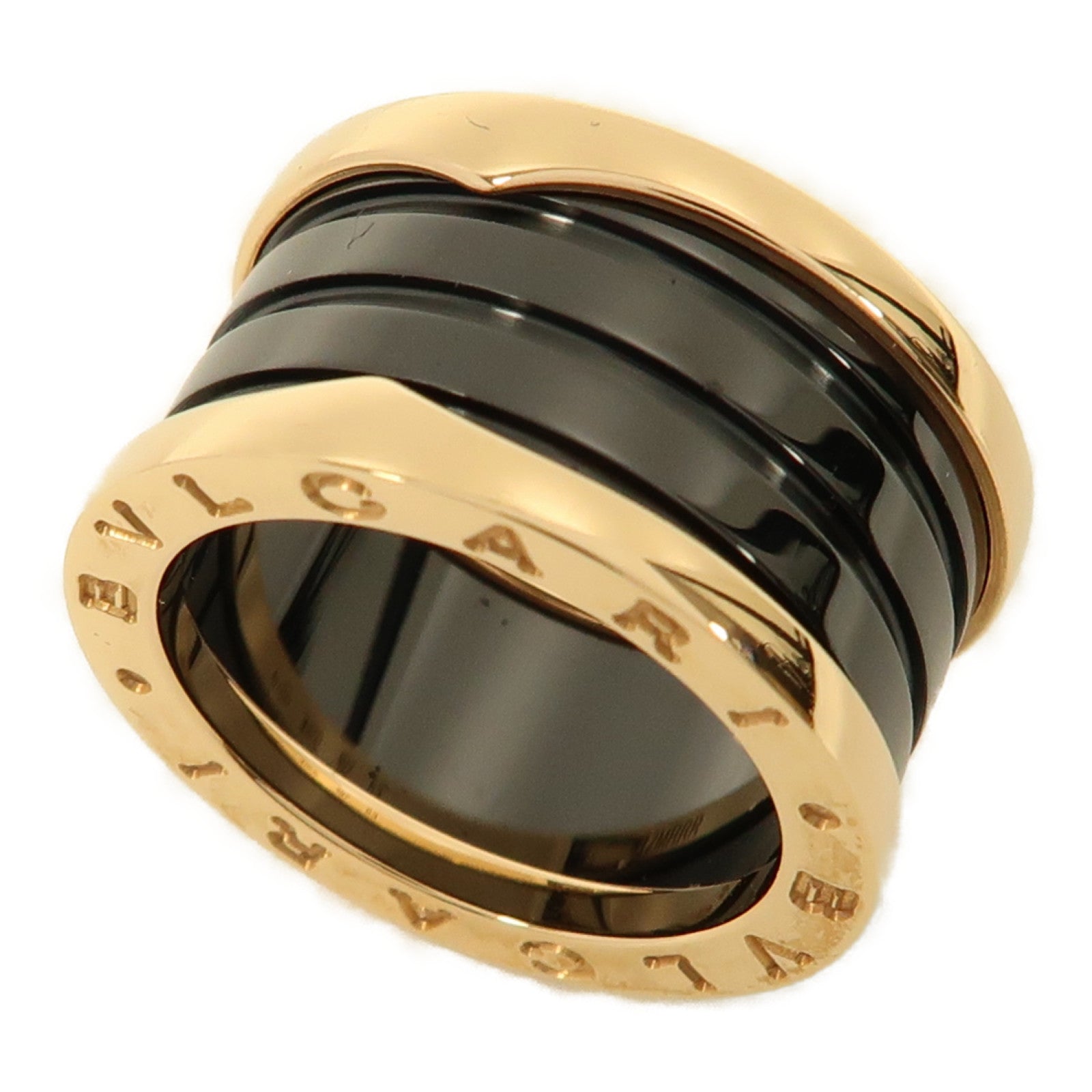 BVLGARI 18K玫瑰金/陶瓷B.Zero1 Ring戒指US#6