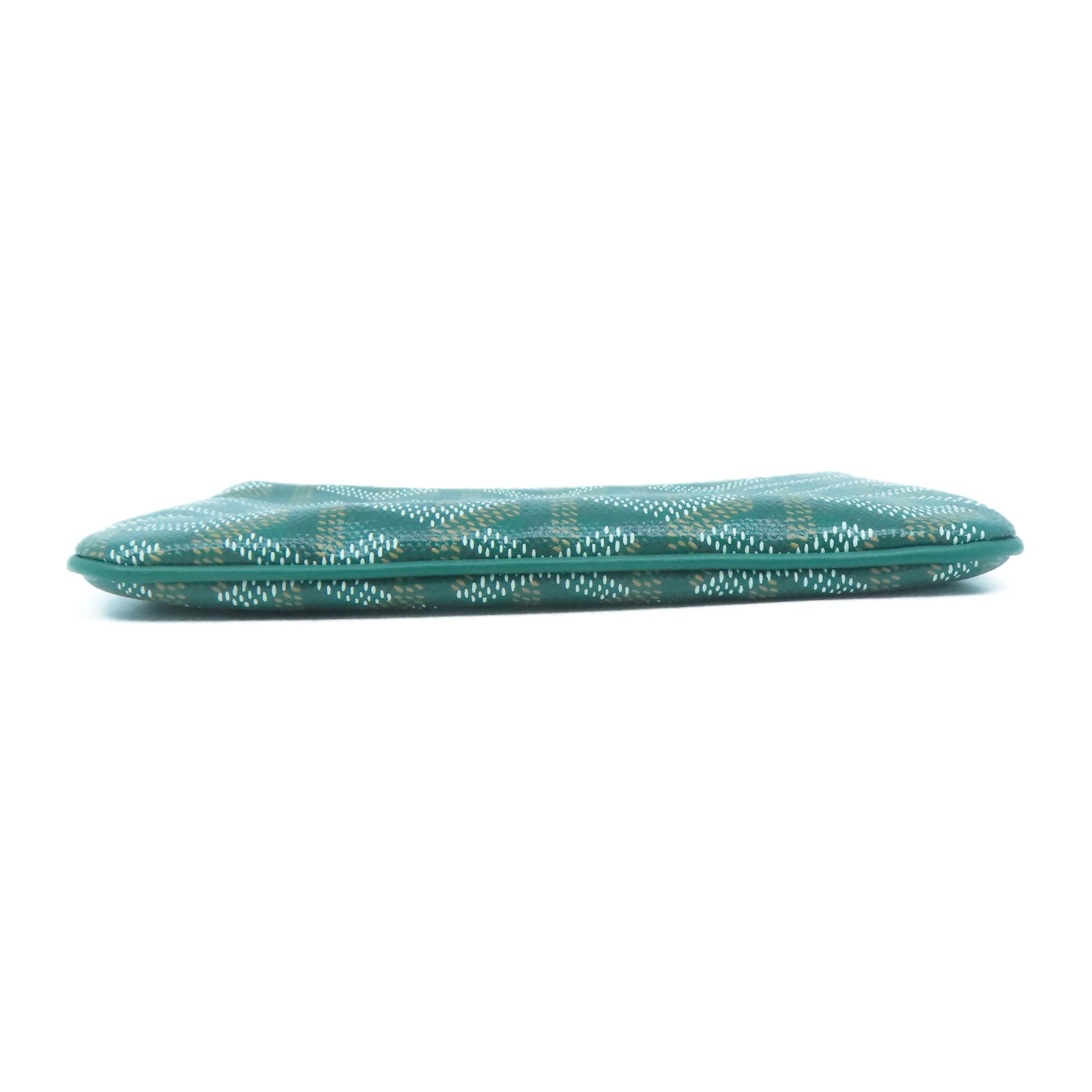 GOYARD 塗層帆布Mini Pochette銀扣手拿包綠色