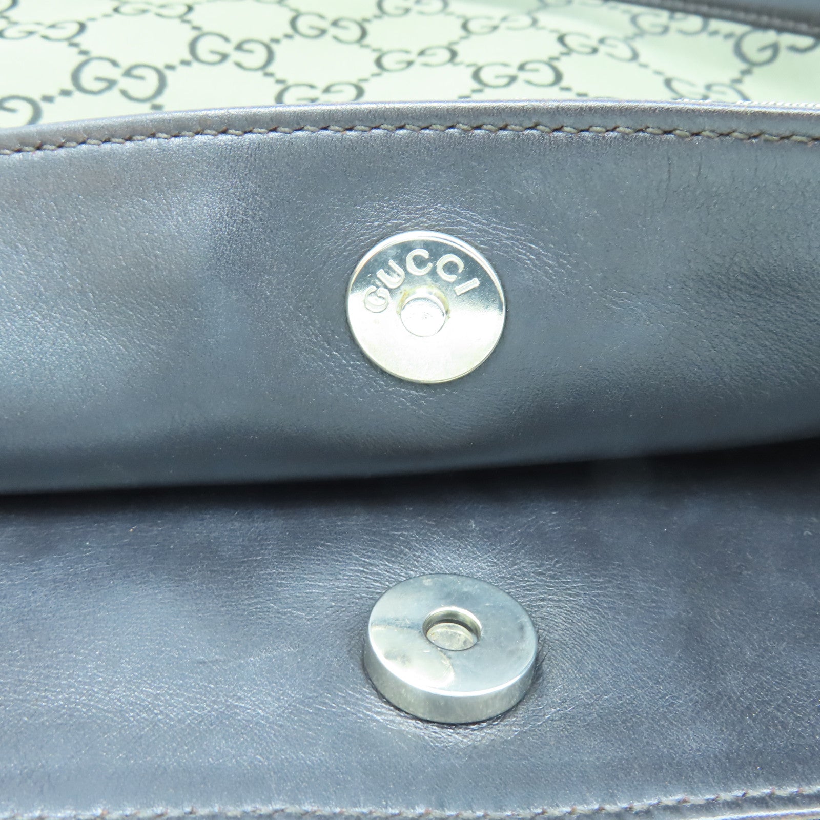 GUCCI 【激減優惠】尼龍皮革Shoulder Bag銀扣肩背袋啡色