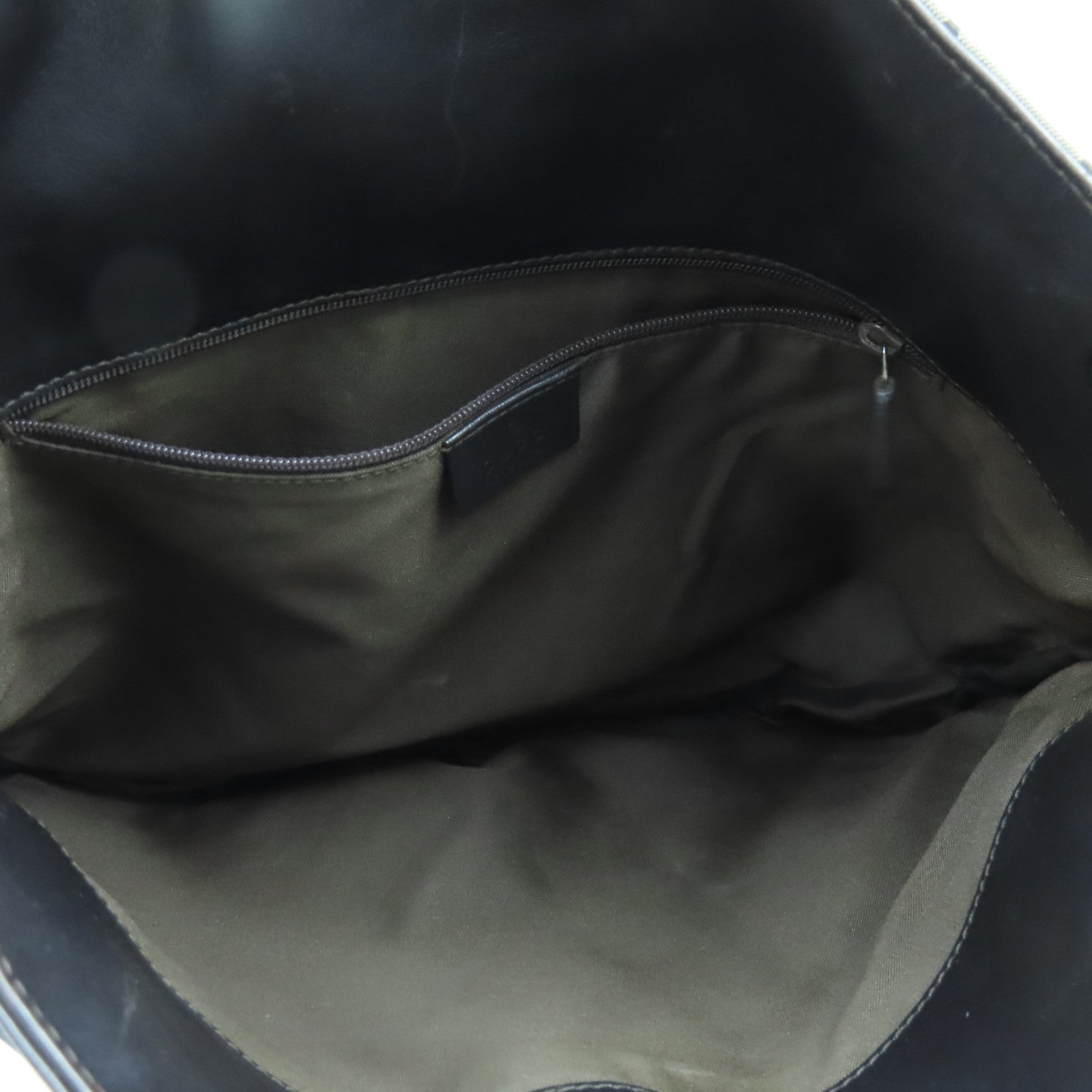 GUCCI 【激減優惠】尼龍皮革Shoulder Bag銀扣肩背袋啡色