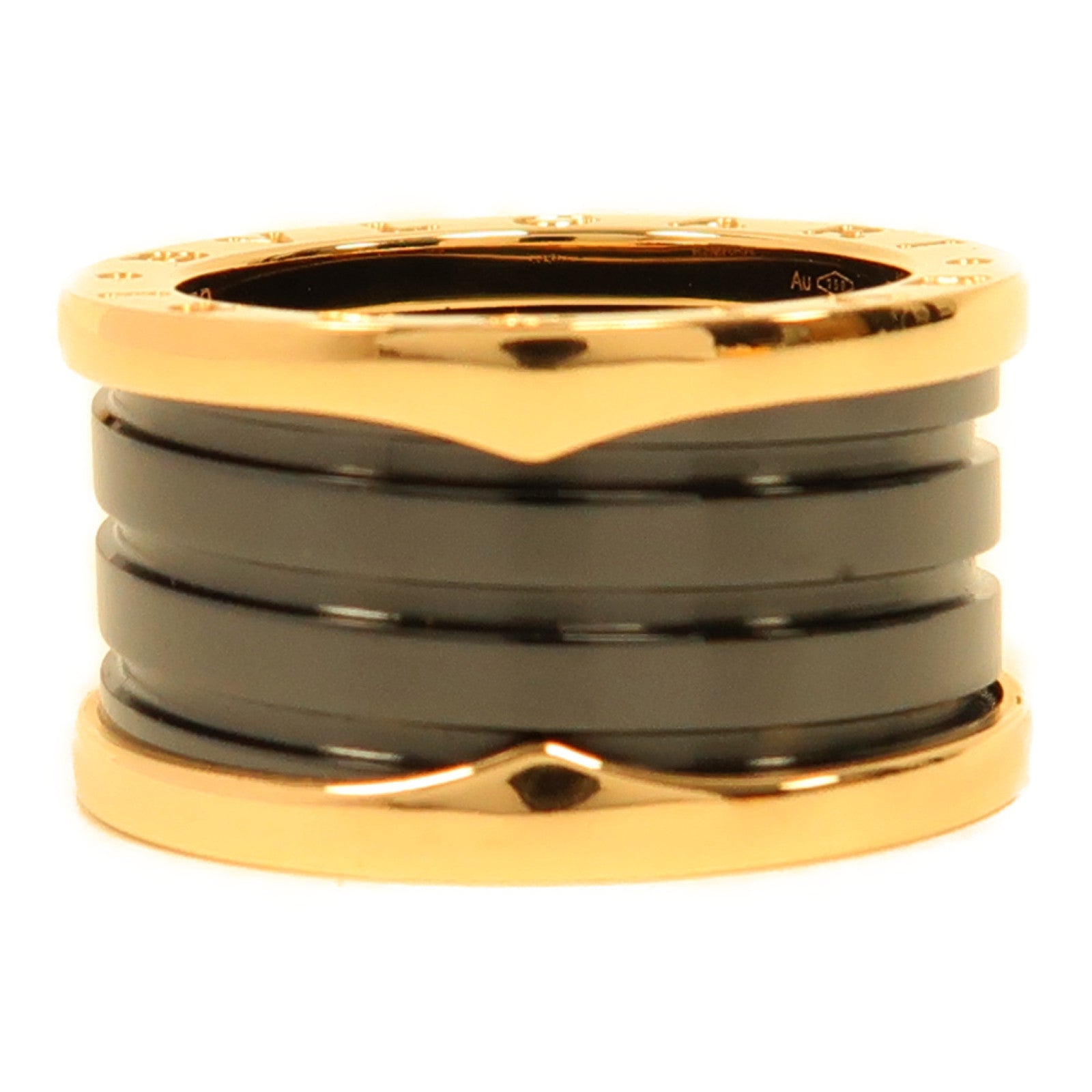 BVLGARI 18K玫瑰金/陶瓷B.Zero1 Ring戒指US#6
