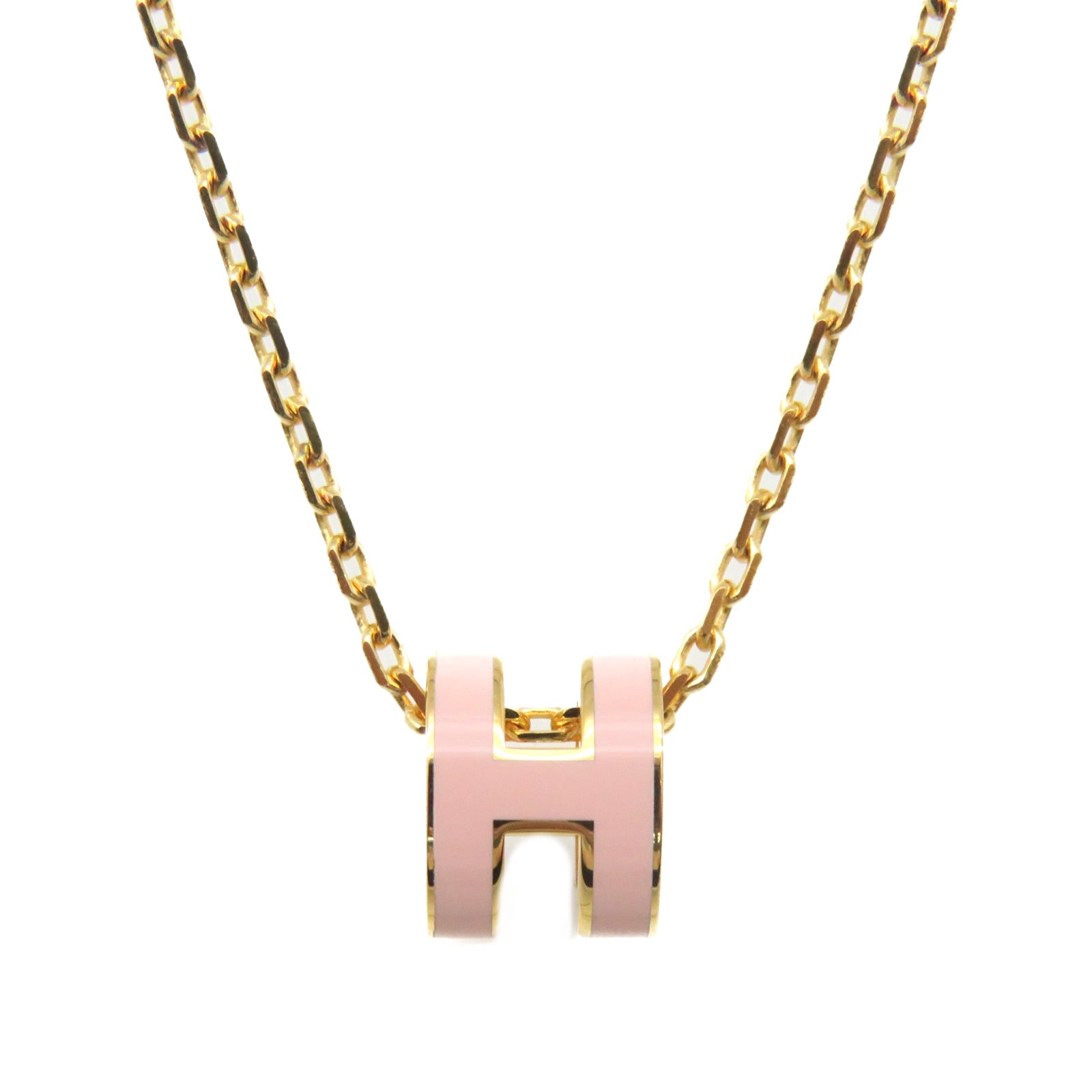 HERMES 金属Mini Pop H Necklace项链粉红色