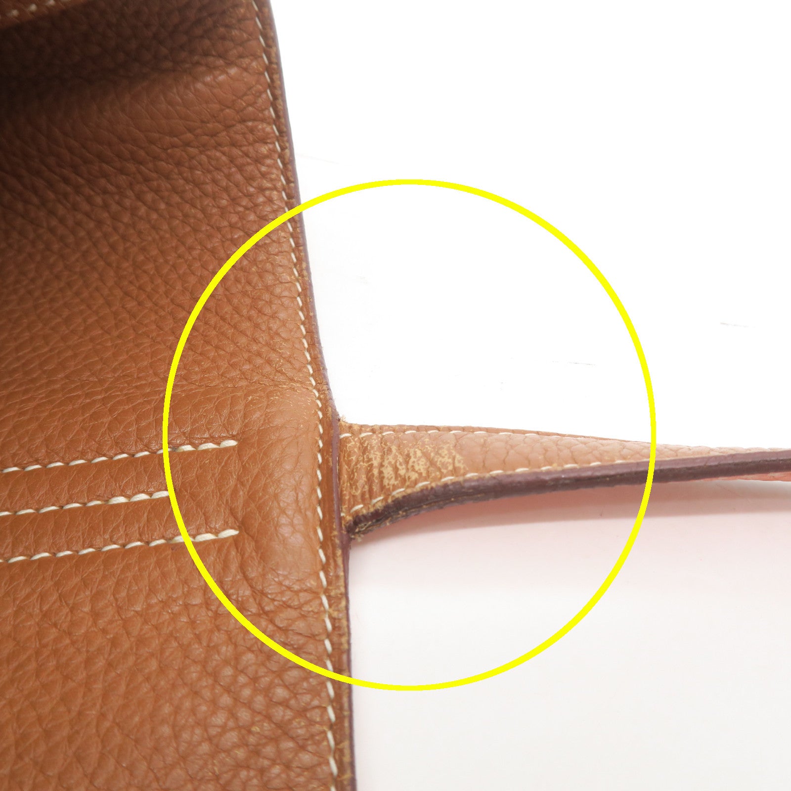 HERMES Clemence皮革Double Sens手挽袋啡色/橙色