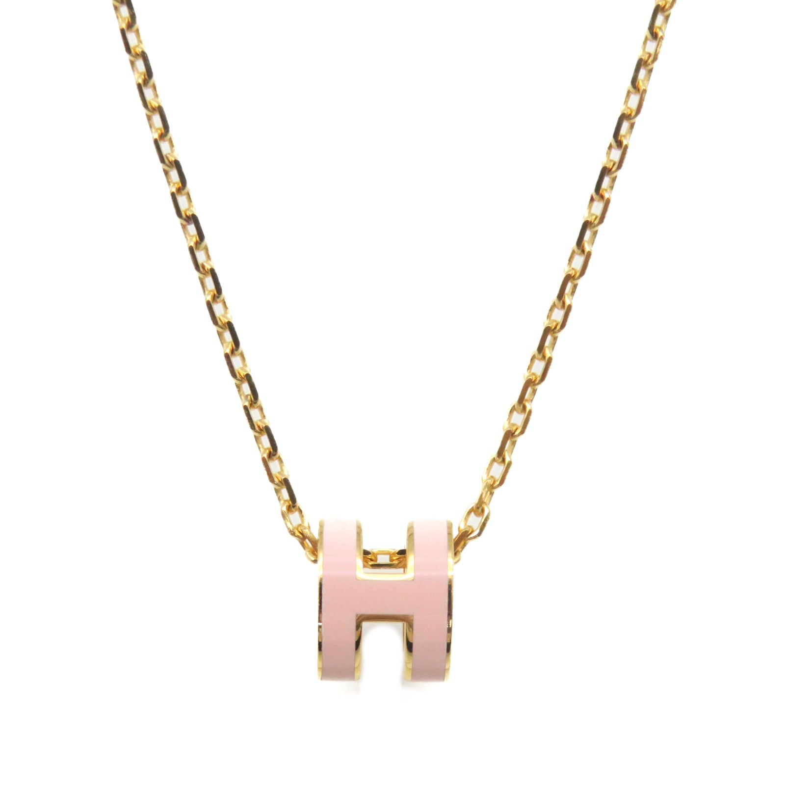 HERMES 金属Mini Pop H Necklace项链粉红色