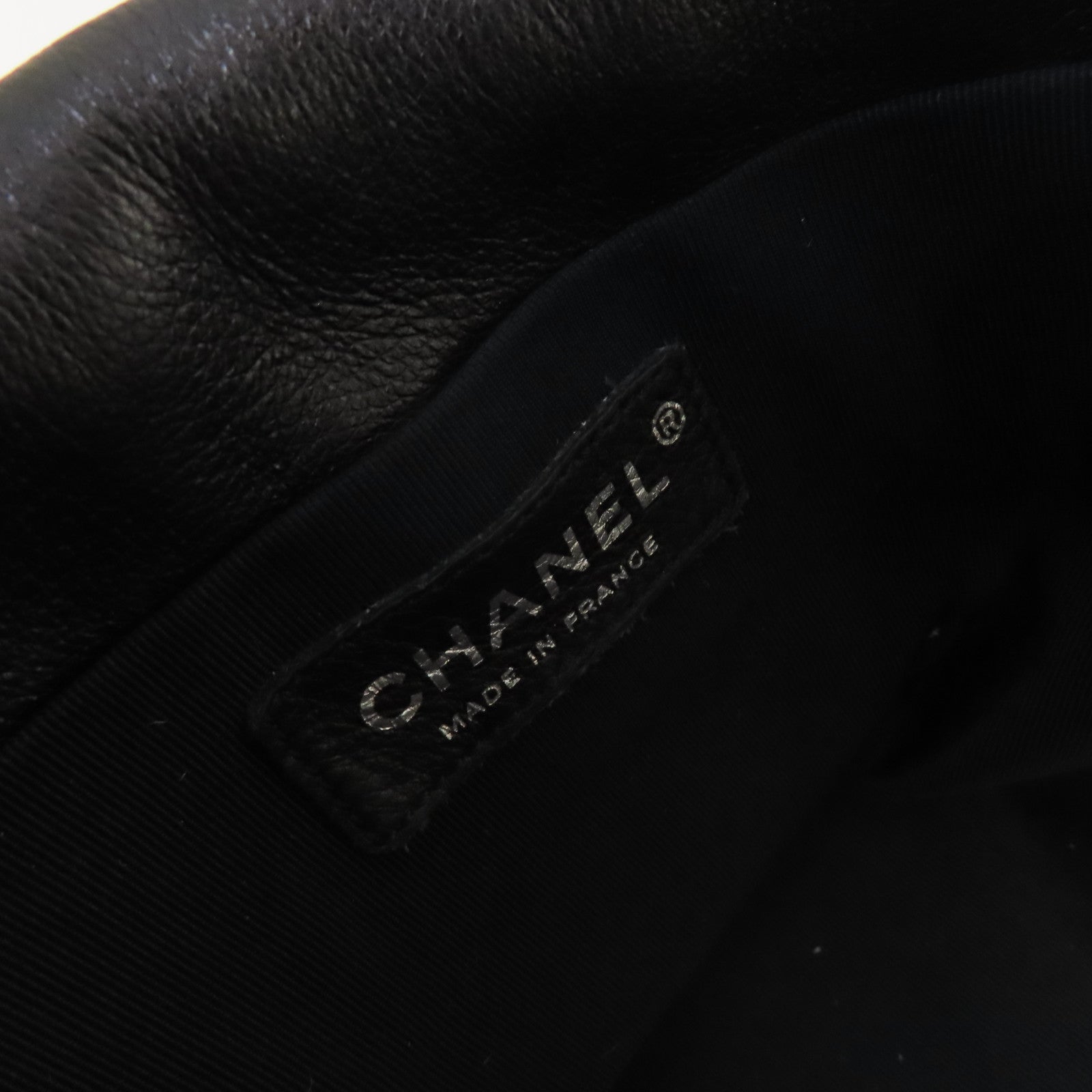 CHANEL 菱格羊皮皮革Chain Shoulder Bag銀扣鏈帶肩背袋黑色