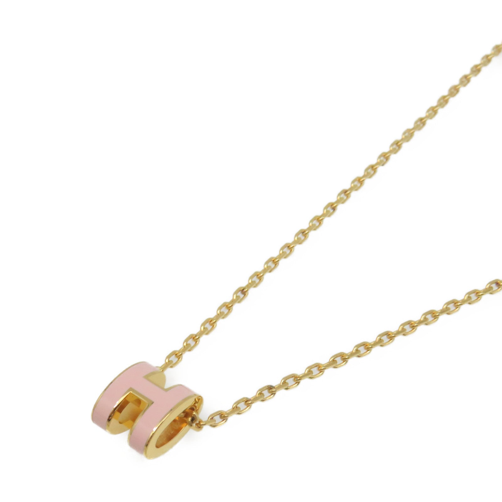 HERMES 金属Mini Pop H Necklace项链粉红色