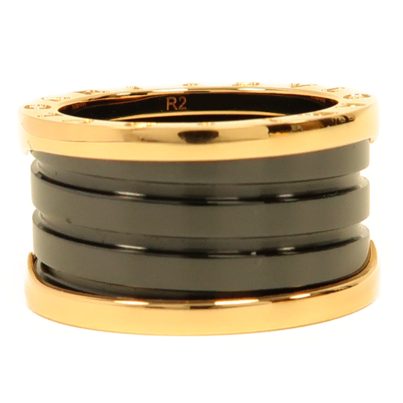 BVLGARI 18K玫瑰金/陶瓷B.Zero1 Ring戒指US#6