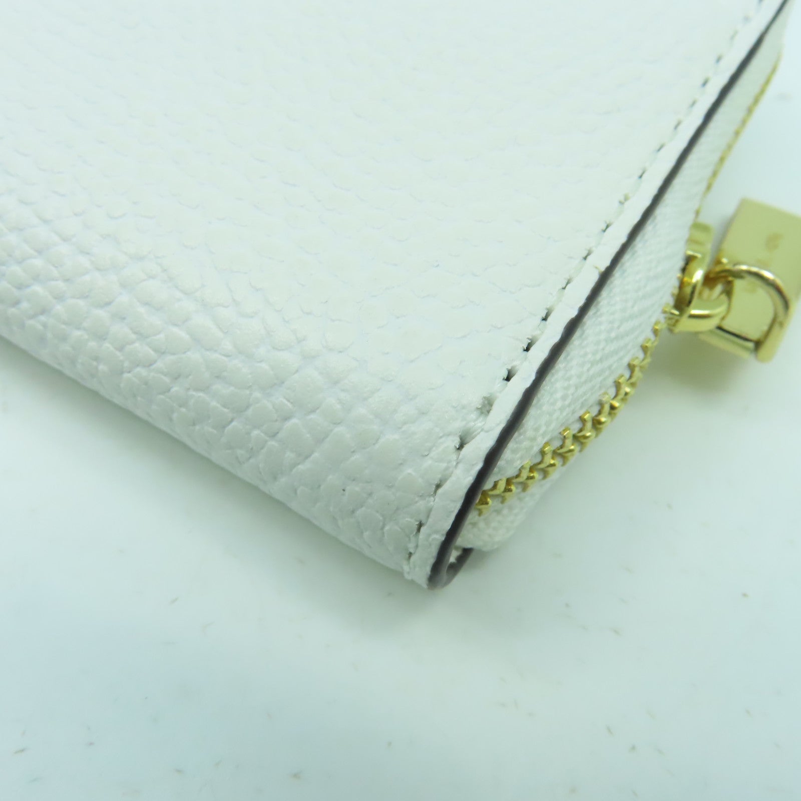 Michael Kors 牛皮皮革Zipper Card Case金扣卡片套白色