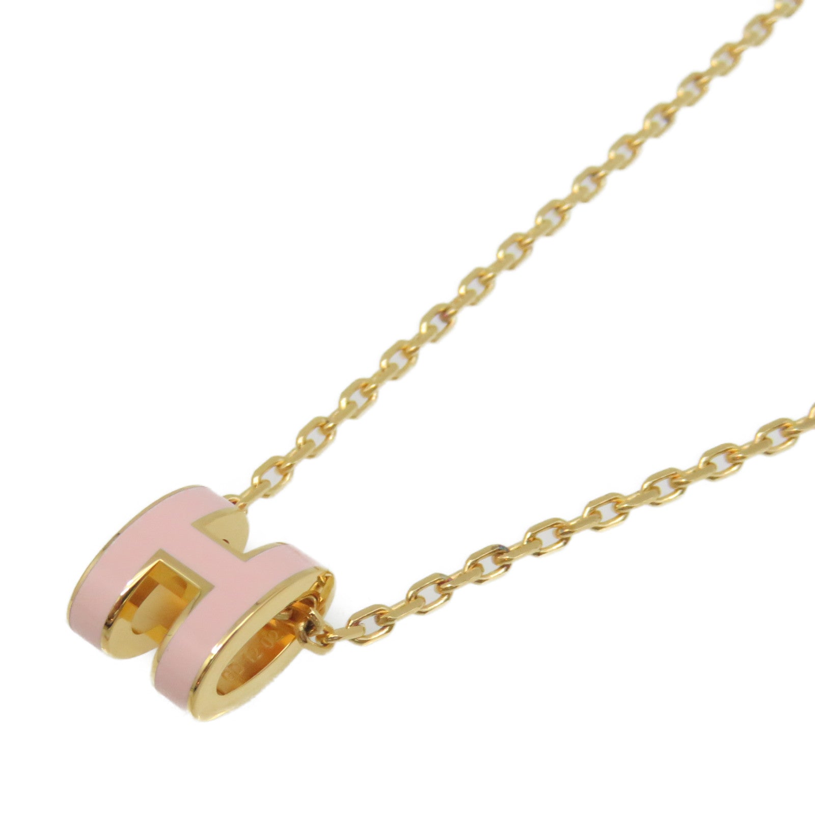 HERMES 金属Mini Pop H Necklace项链粉红色