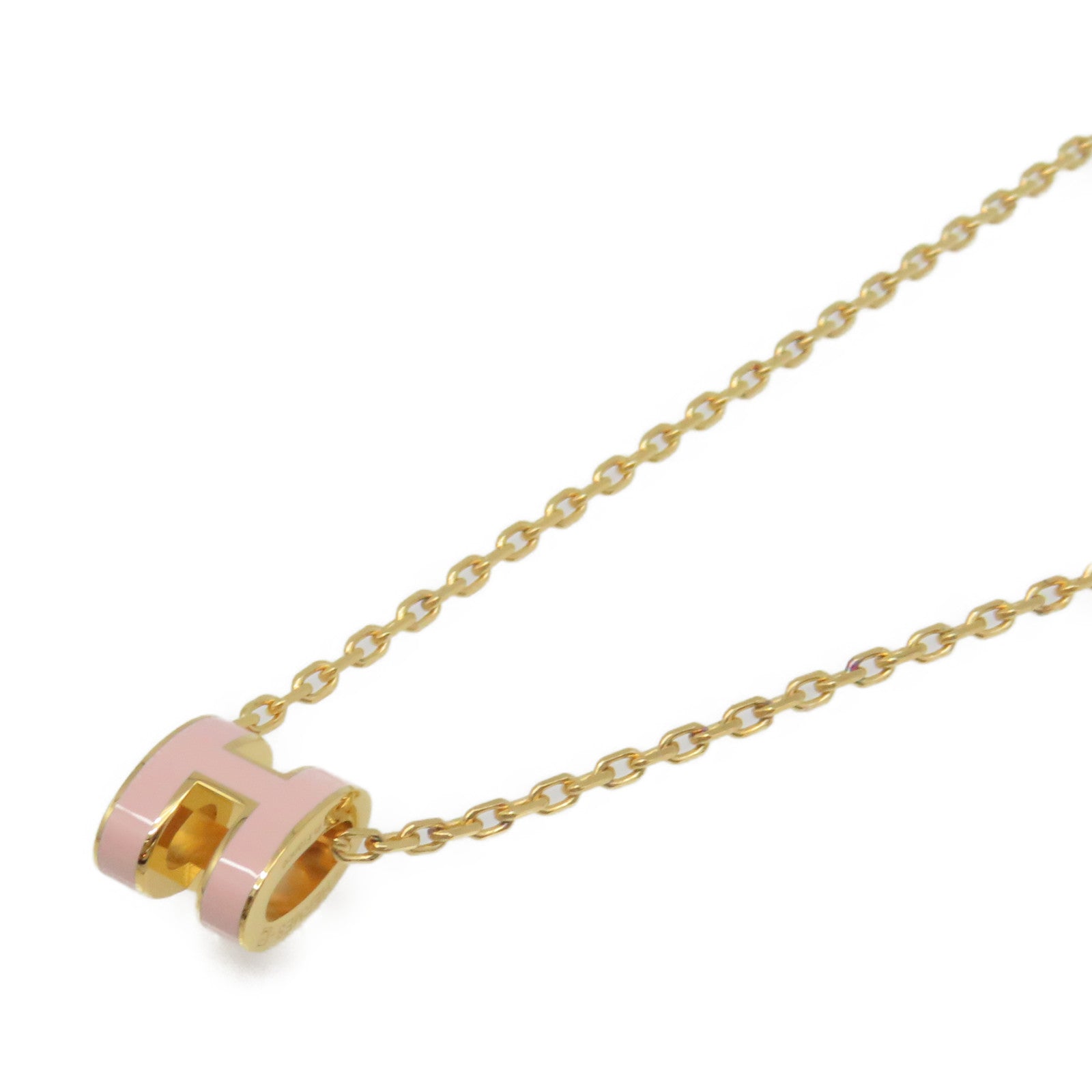 HERMES 金属Mini Pop H Necklace项链粉红色