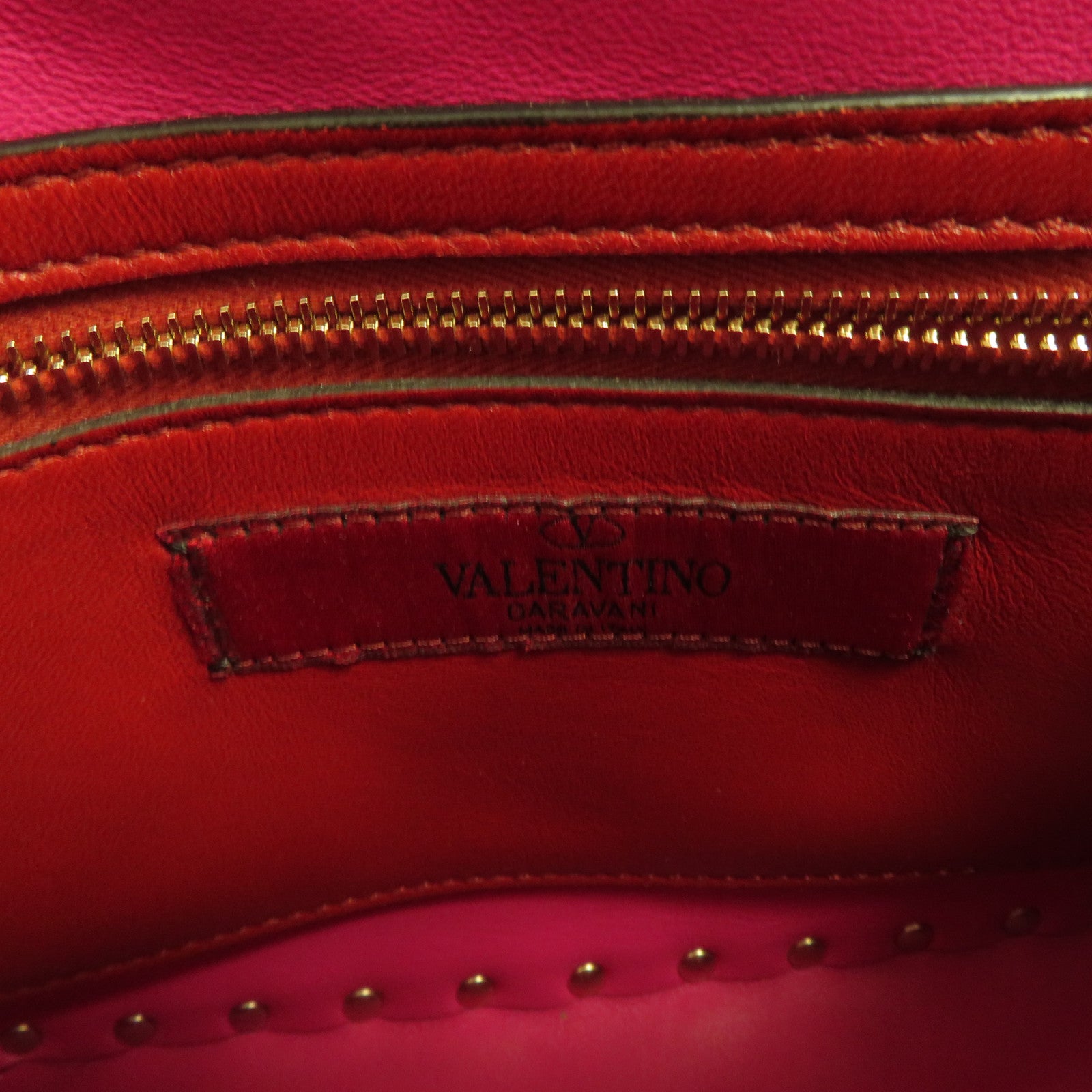 Valentino Studded羊皮皮革Rockstud Spike金扣鏈帶手挽肩背兩用袋彩色