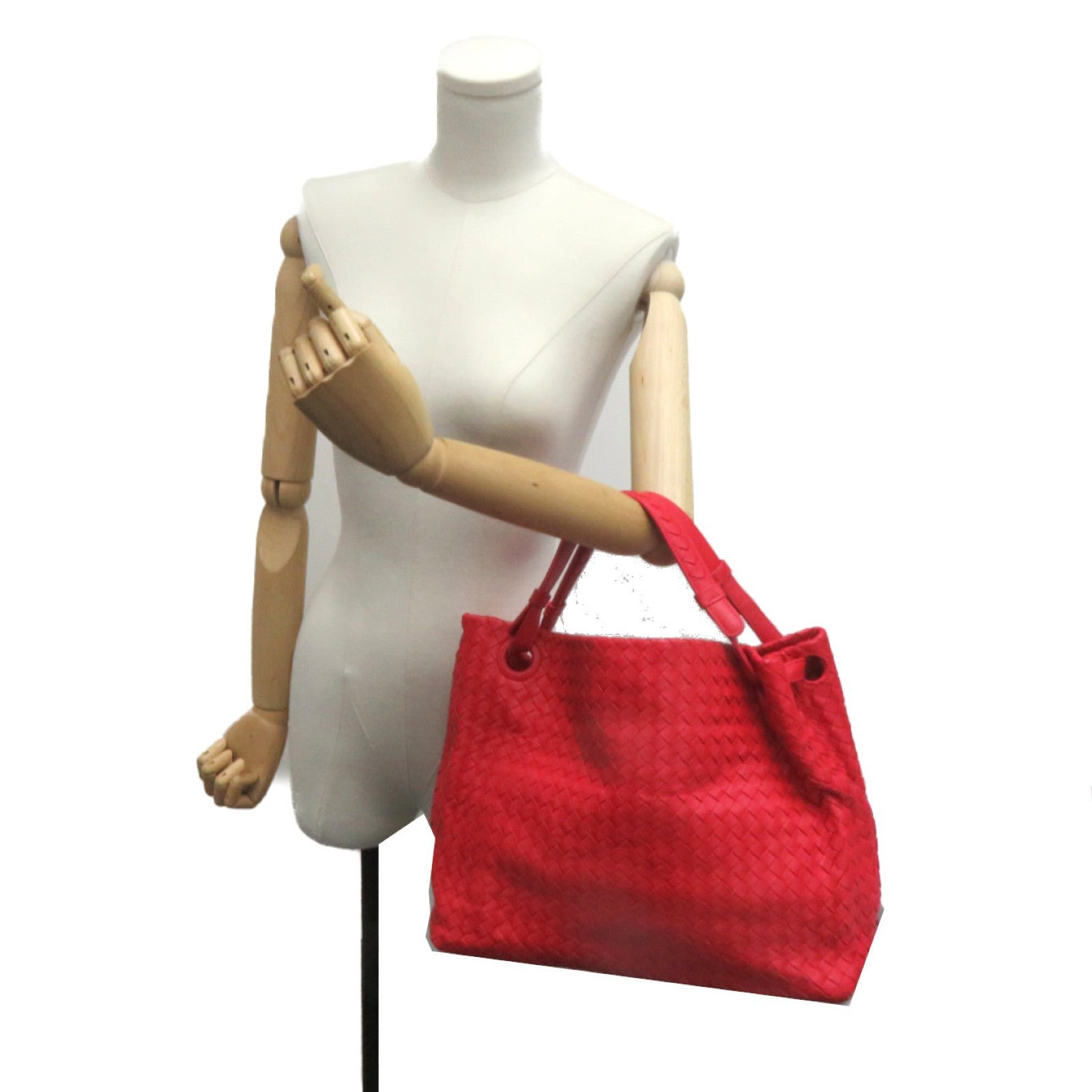 BOTTEGA VENETA 織紋皮革Tote Bag手挽袋紅色