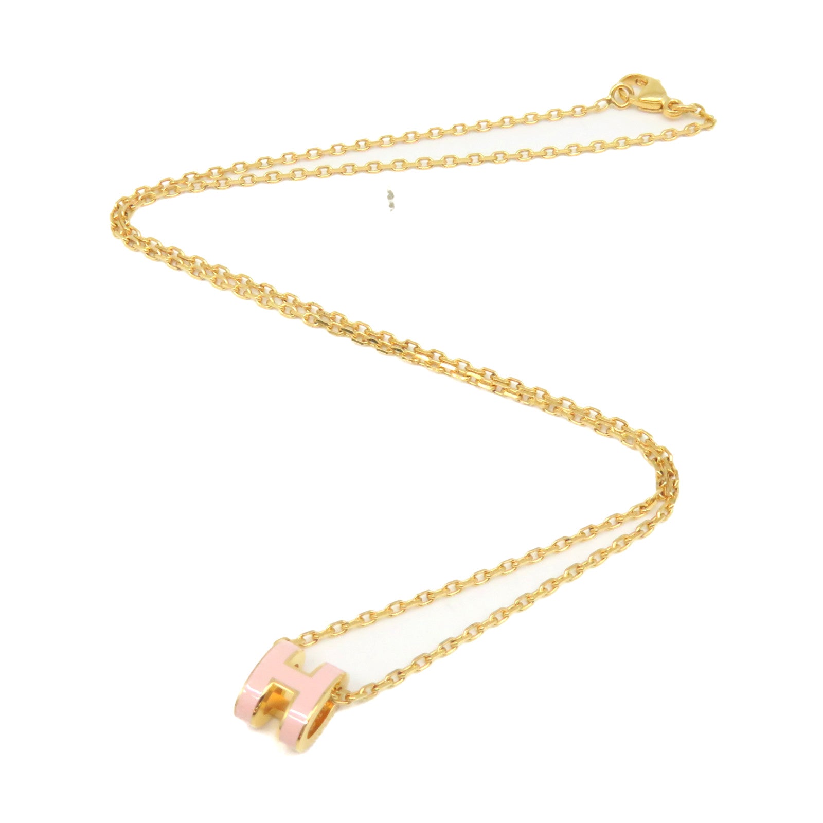 HERMES 金属Mini Pop H Necklace项链粉红色