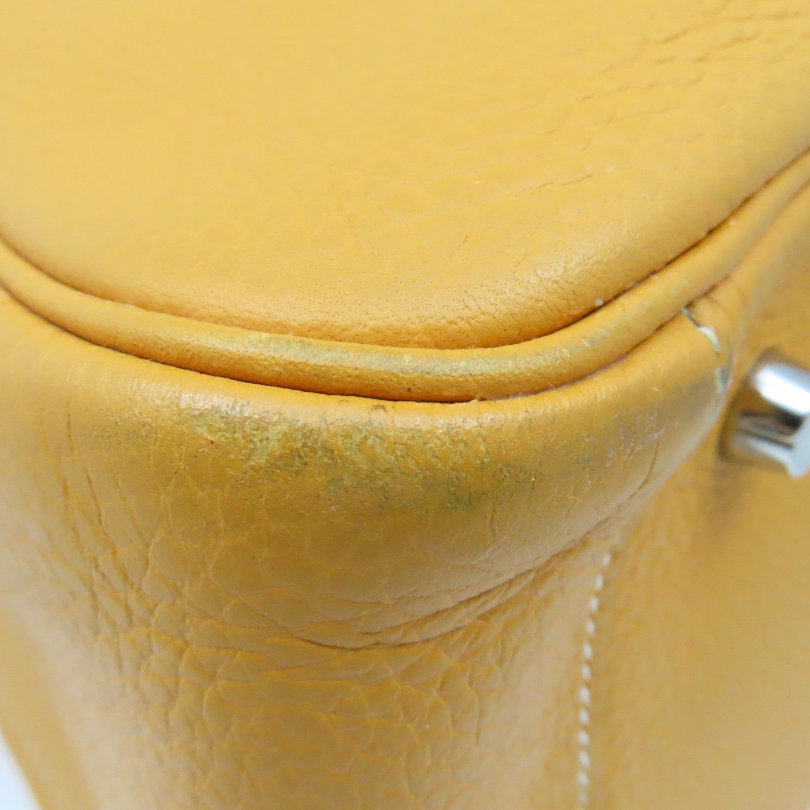 HERMES Clemence皮革Lindy 34 Shoulder Bag銀扣肩背袋Moutarde 芥末黃色