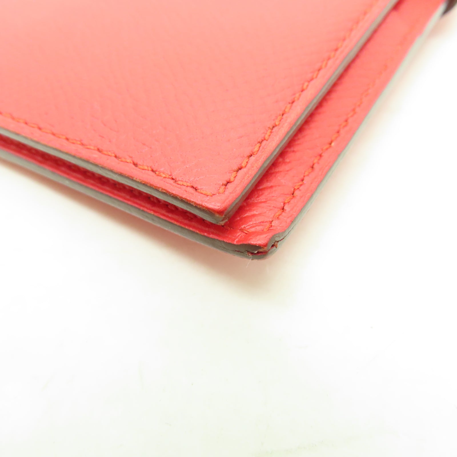 HERMES 【激減優惠】Veau Epsom皮革Bearn Bi-fold Long Wallet銀扣長錢包蕃茄紅色