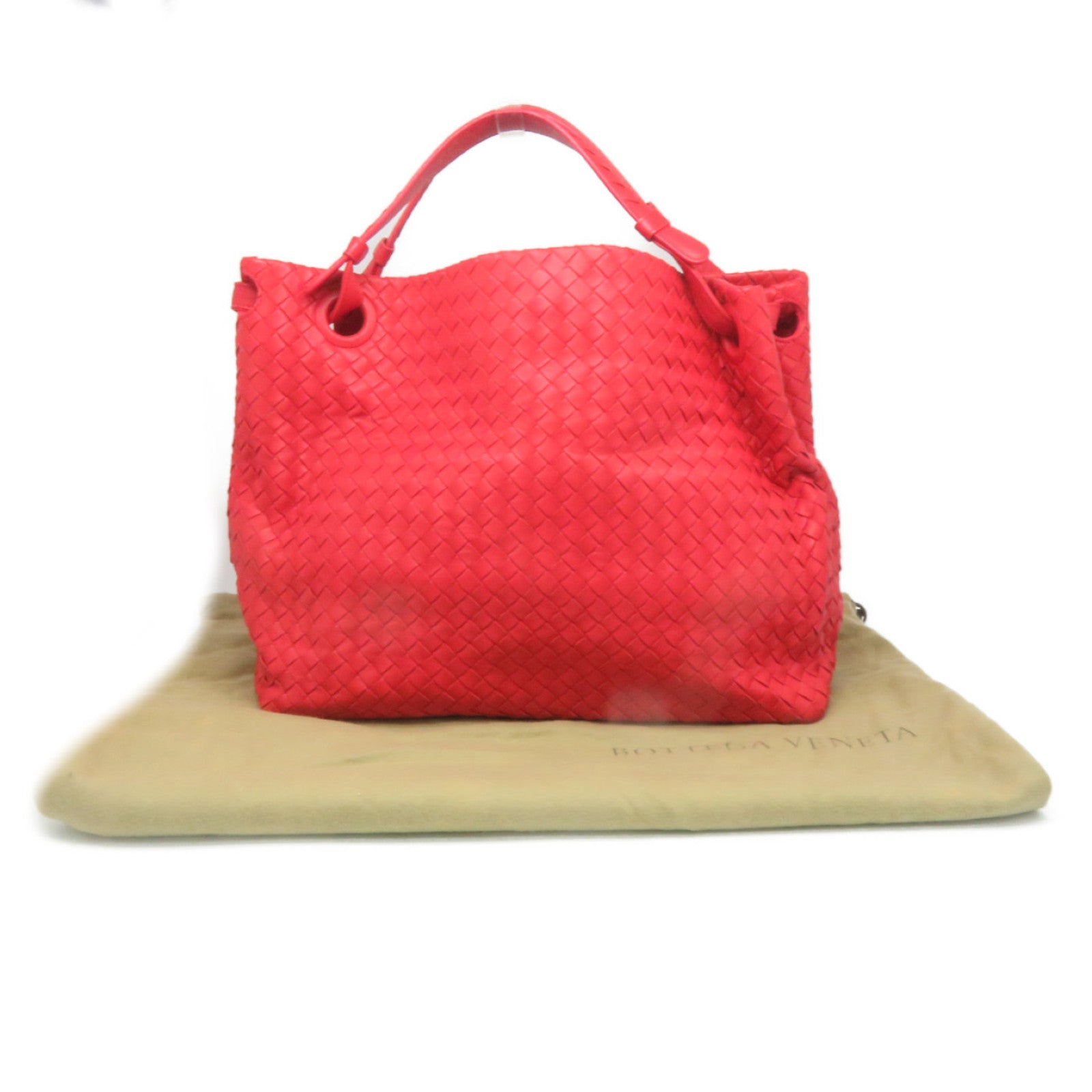 BOTTEGA VENETA 織紋皮革Tote Bag手挽袋紅色