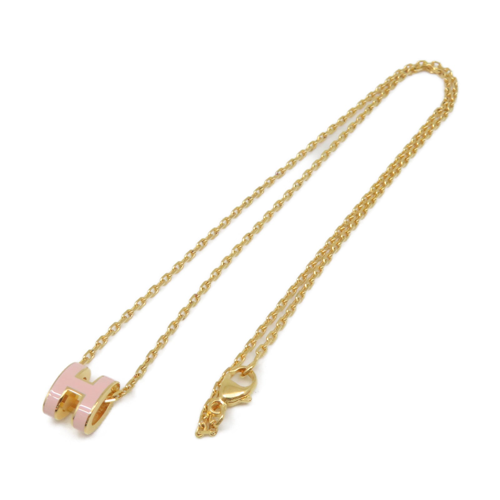 HERMES 金属Mini Pop H Necklace项链粉红色