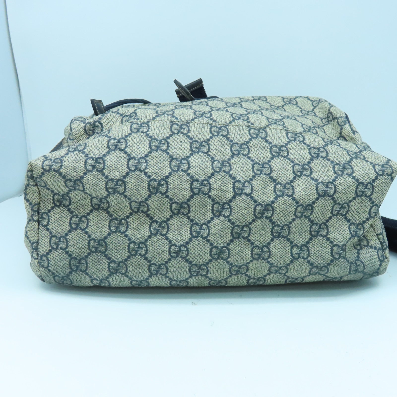GUCCI 塗層帆布Rucksack銀扣背包藍色