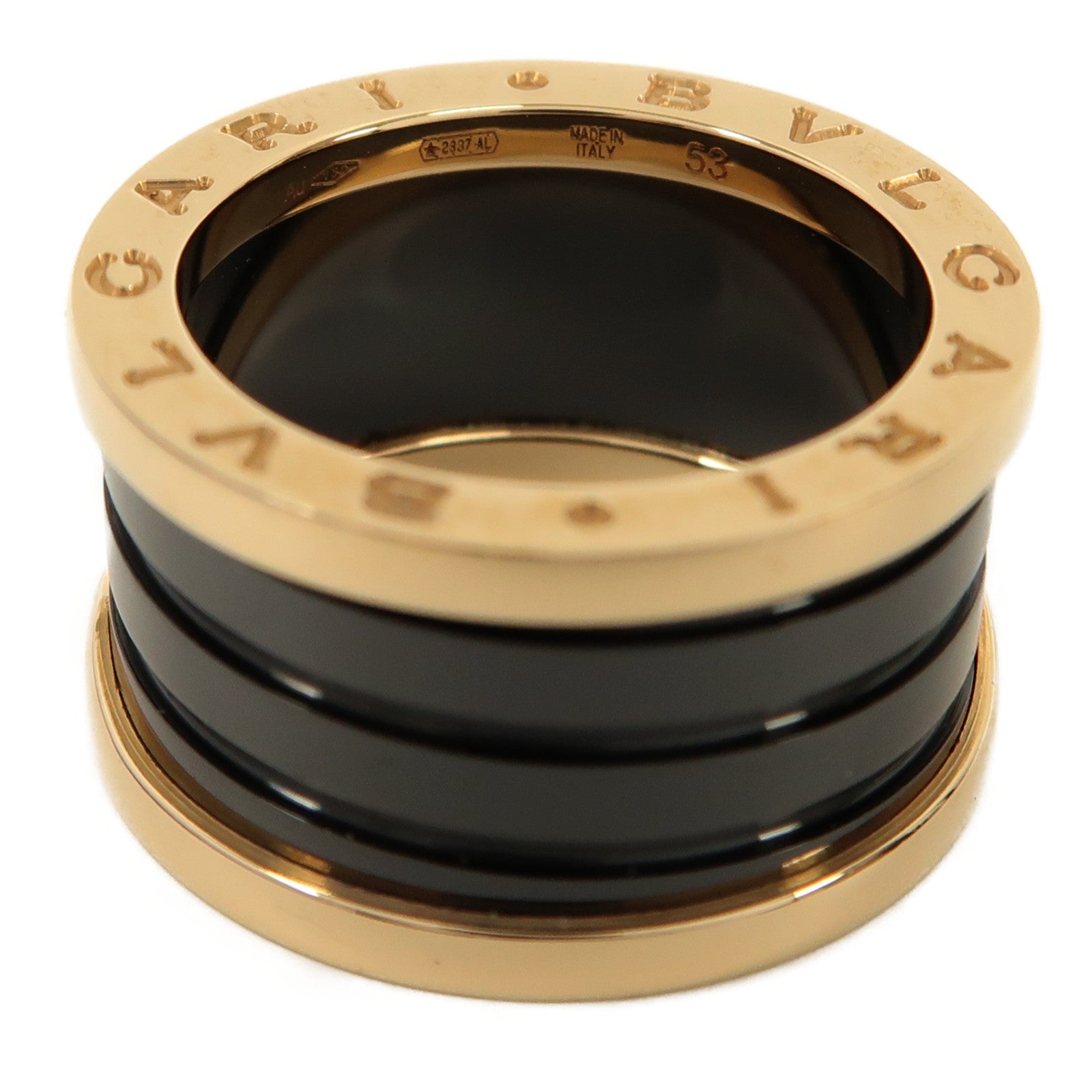 BVLGARI 18K玫瑰金/陶瓷B.Zero1 Ring戒指US#6