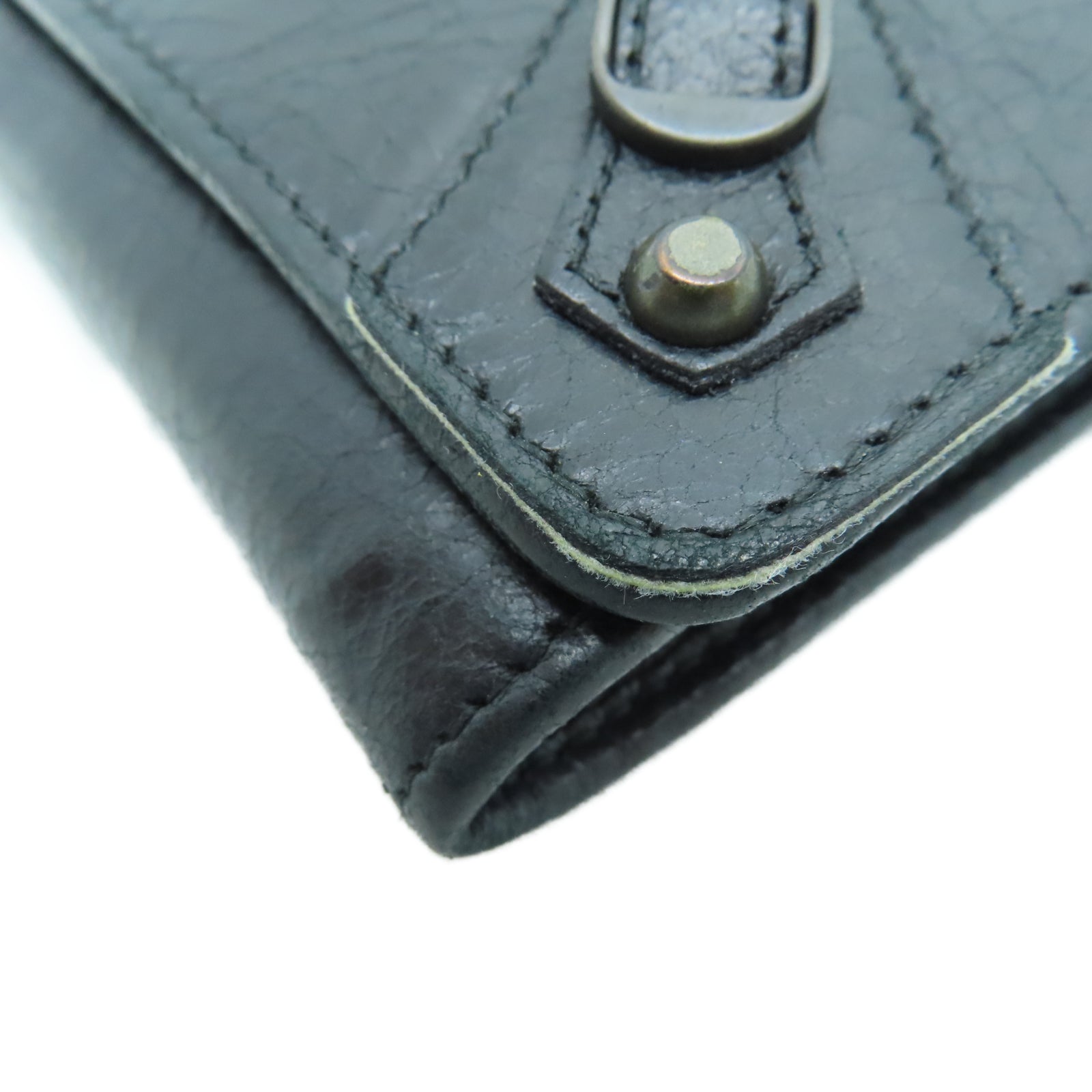 BALENCIAGA 牛皮皮革Wallet金扣錢包黑色