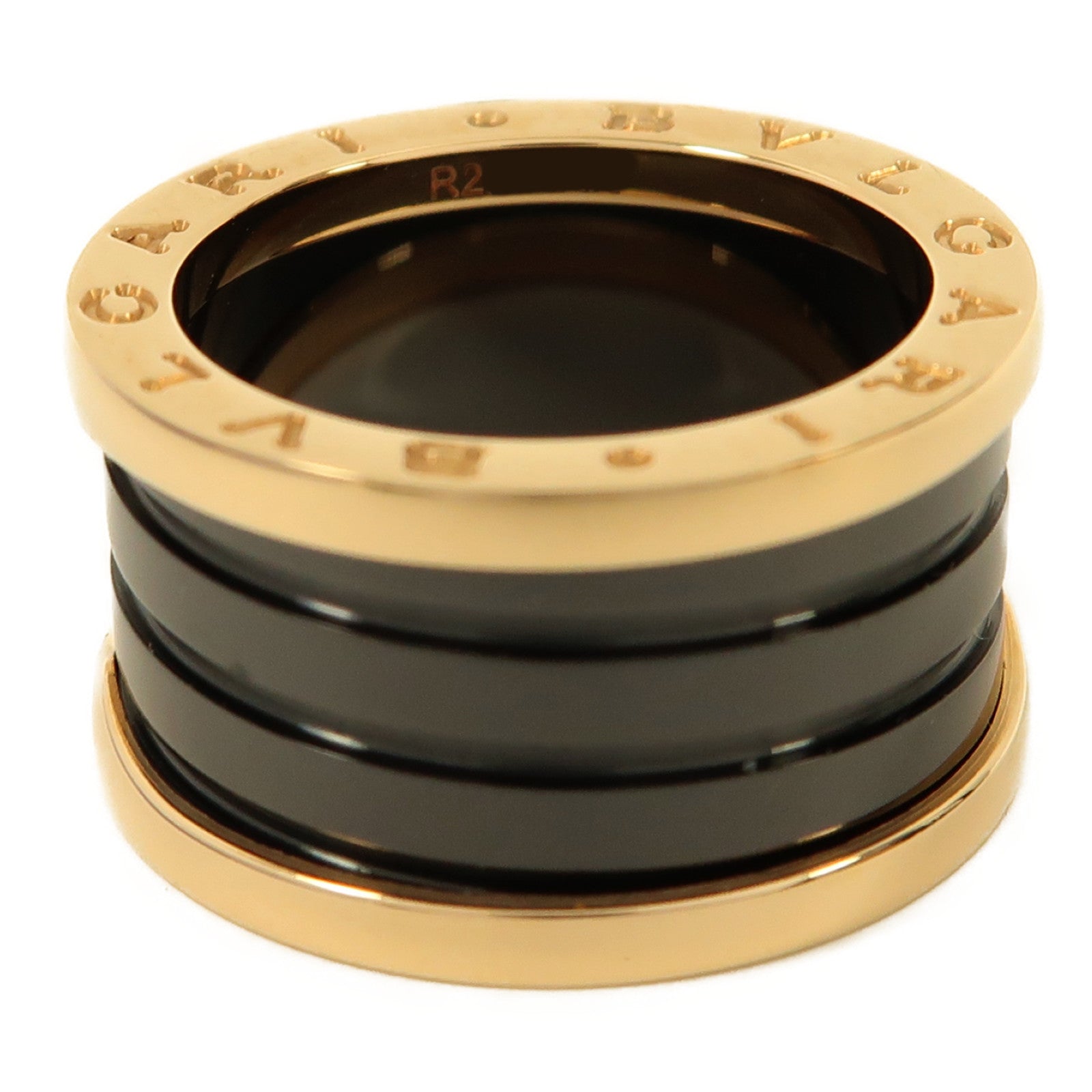 BVLGARI 18K玫瑰金/陶瓷B.Zero1 Ring戒指US#6