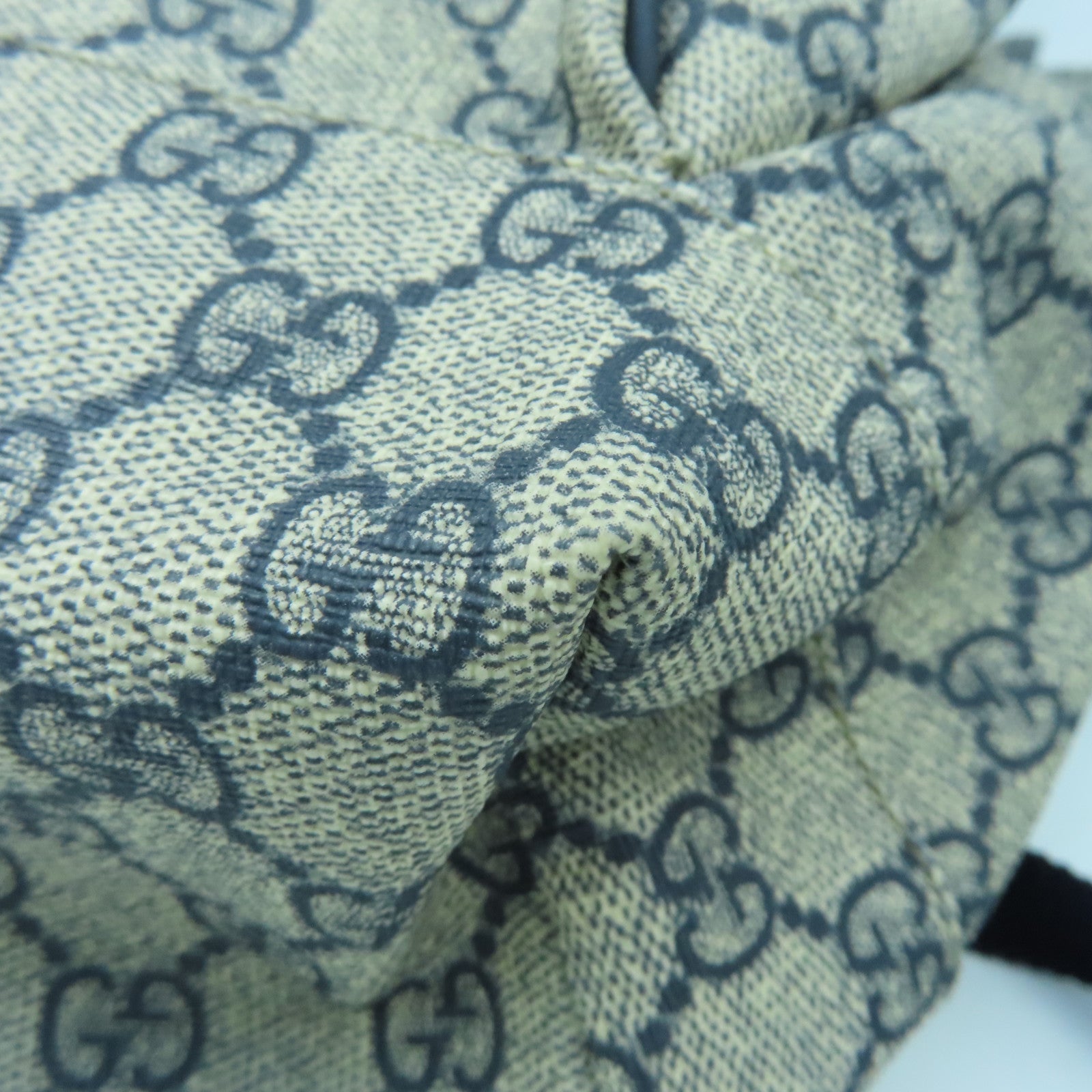 GUCCI 塗層帆布Rucksack銀扣背包藍色