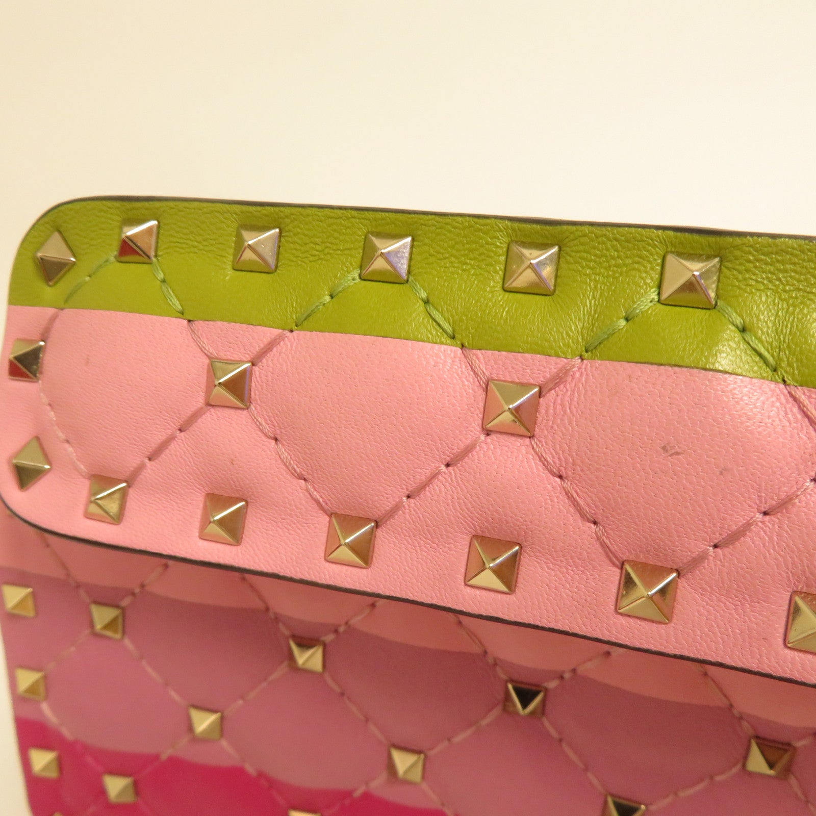 Valentino Studded羊皮皮革Rockstud Spike金扣鏈帶手挽肩背兩用袋彩色