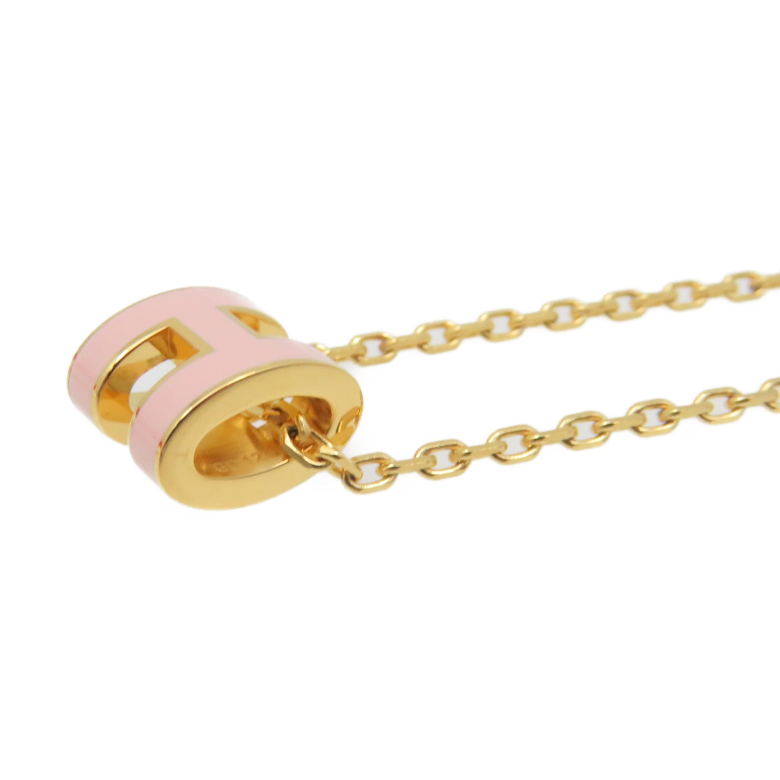 HERMES 金属Mini Pop H Necklace项链粉红色