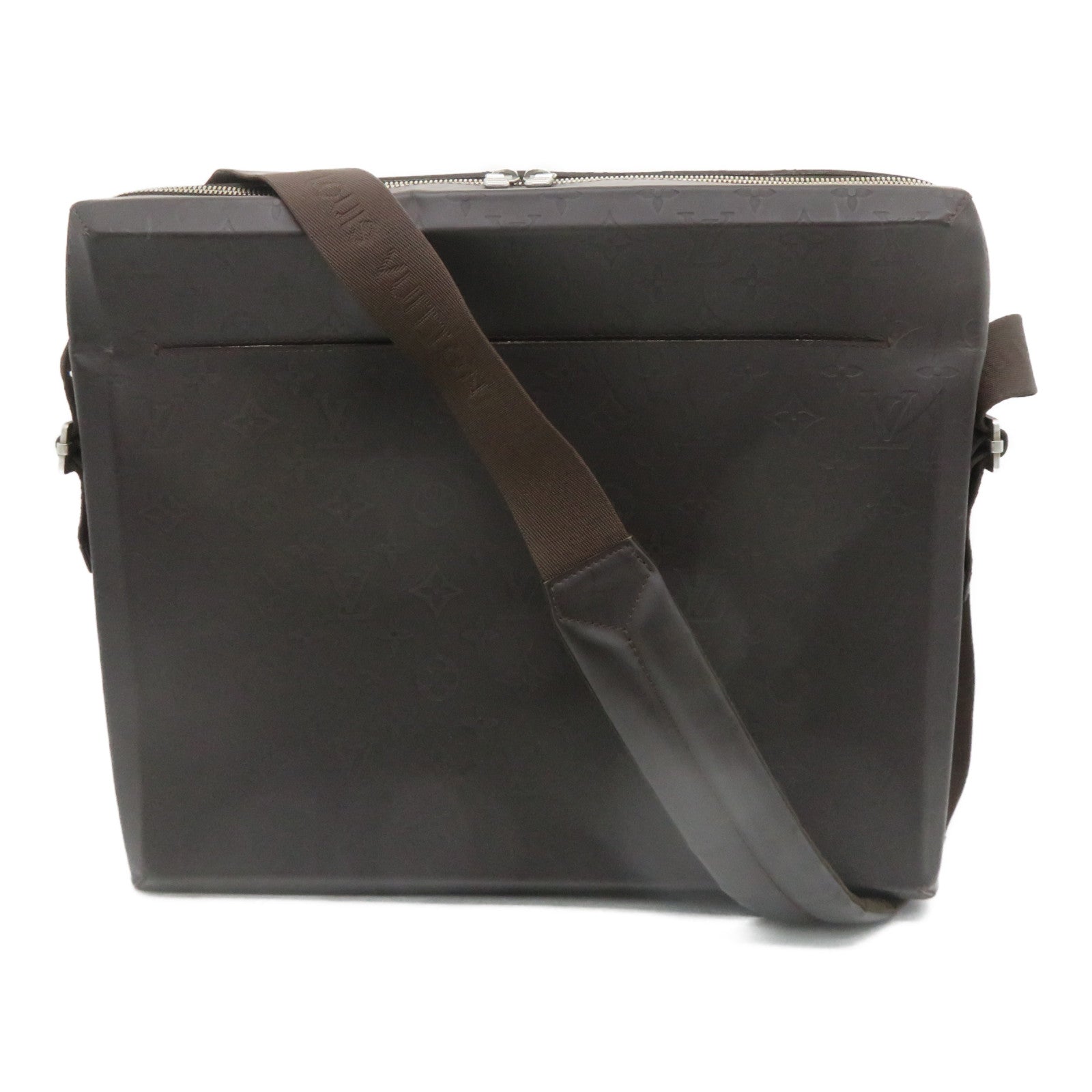 LOUIS VUITTON 【激减优惠】Monogram Glace Steve银扣链带肩背袋啡色