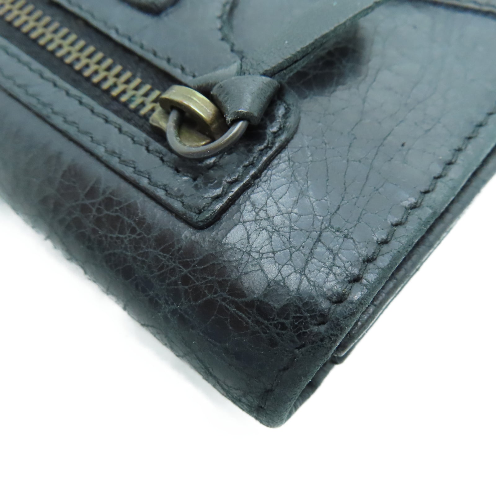 BALENCIAGA 牛皮皮革Wallet金扣錢包黑色