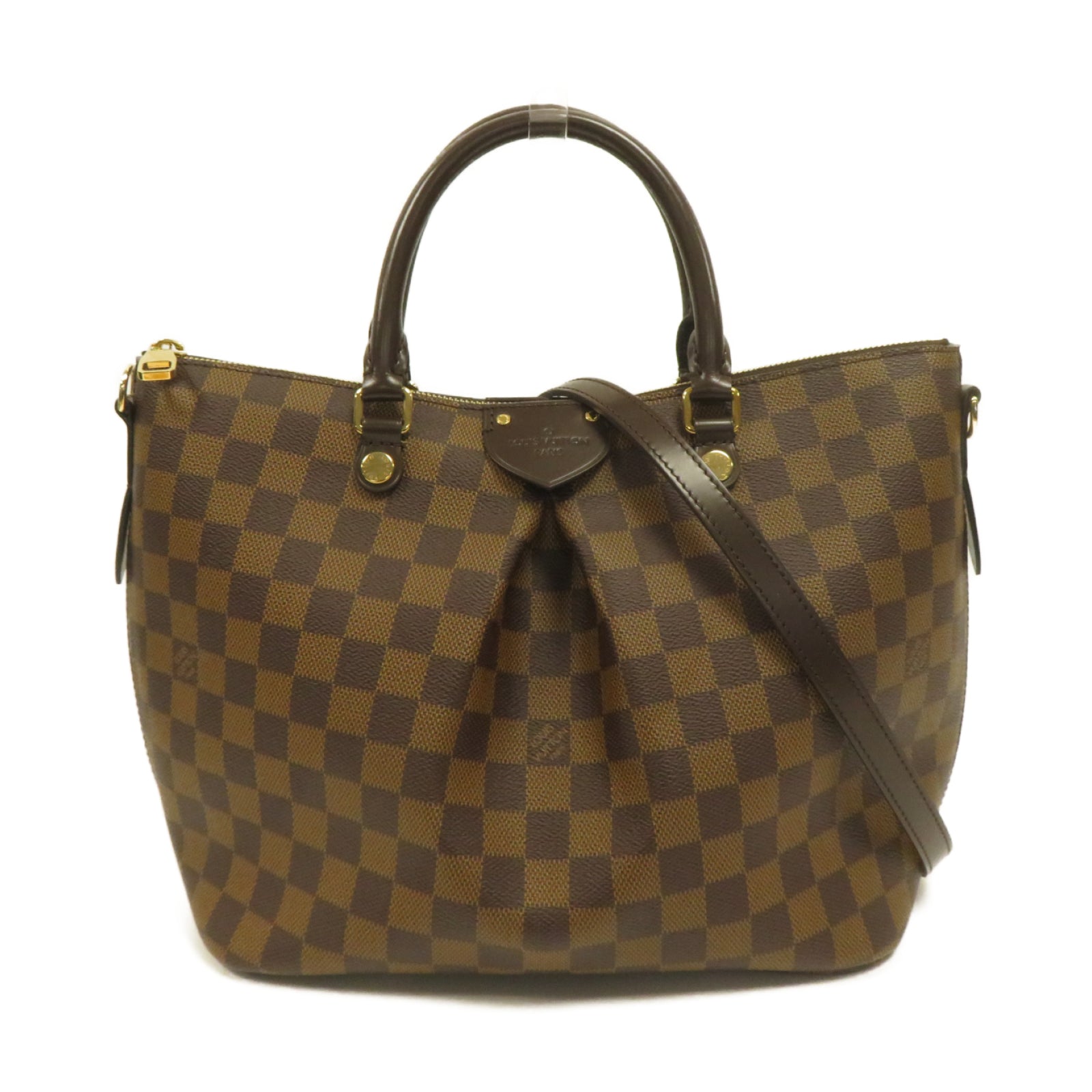 LOUIS VUITTON Damier Siena 2way Shoulder Bag金扣手挽肩背兩用袋啡色