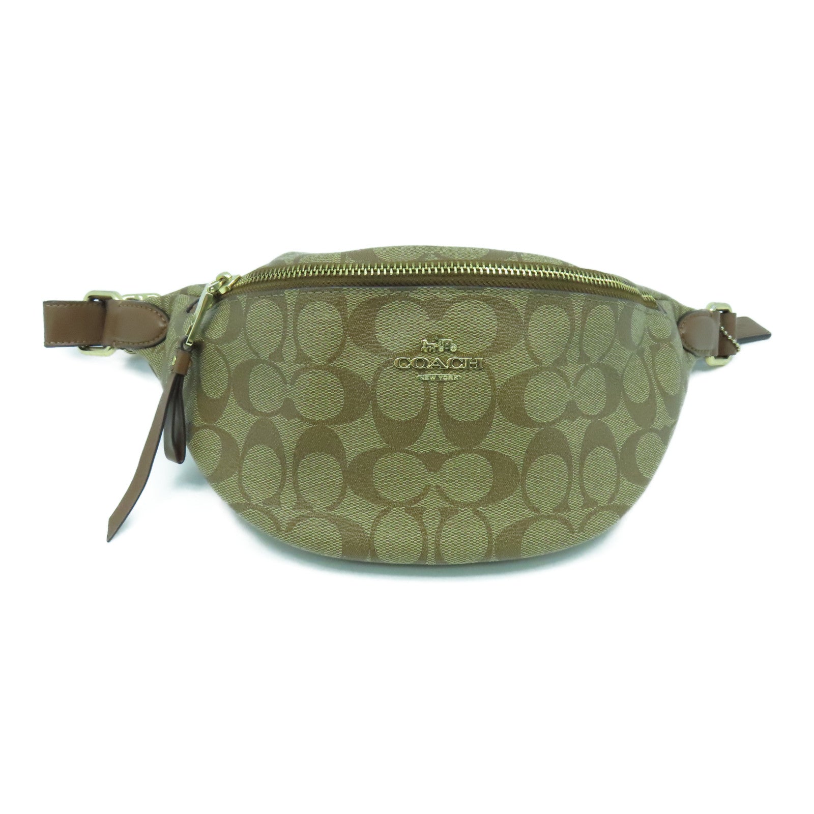 COACH 塗層帆布Waist Bag金扣腰包啡色