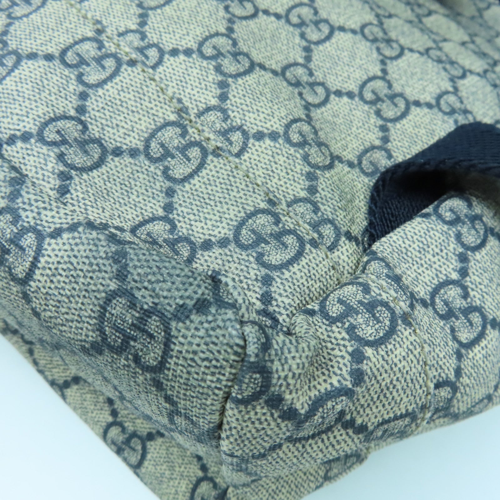 GUCCI 塗層帆布Rucksack銀扣背包藍色