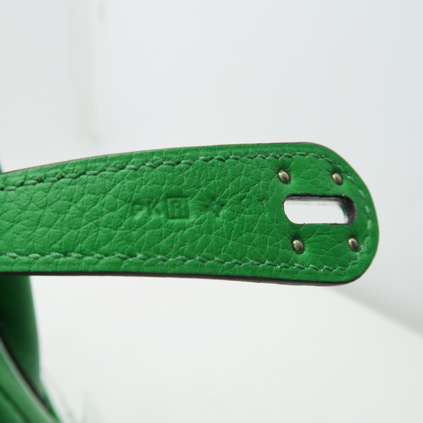 HERMES Clemence皮革Lindy 26銀扣手挽肩背兩用袋綠色