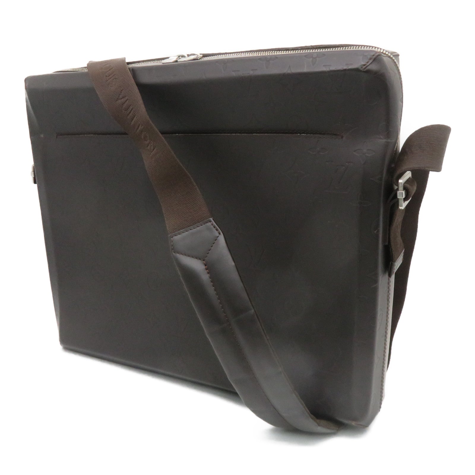 LOUIS VUITTON 【激减优惠】Monogram Glace Steve银扣链带肩背袋啡色