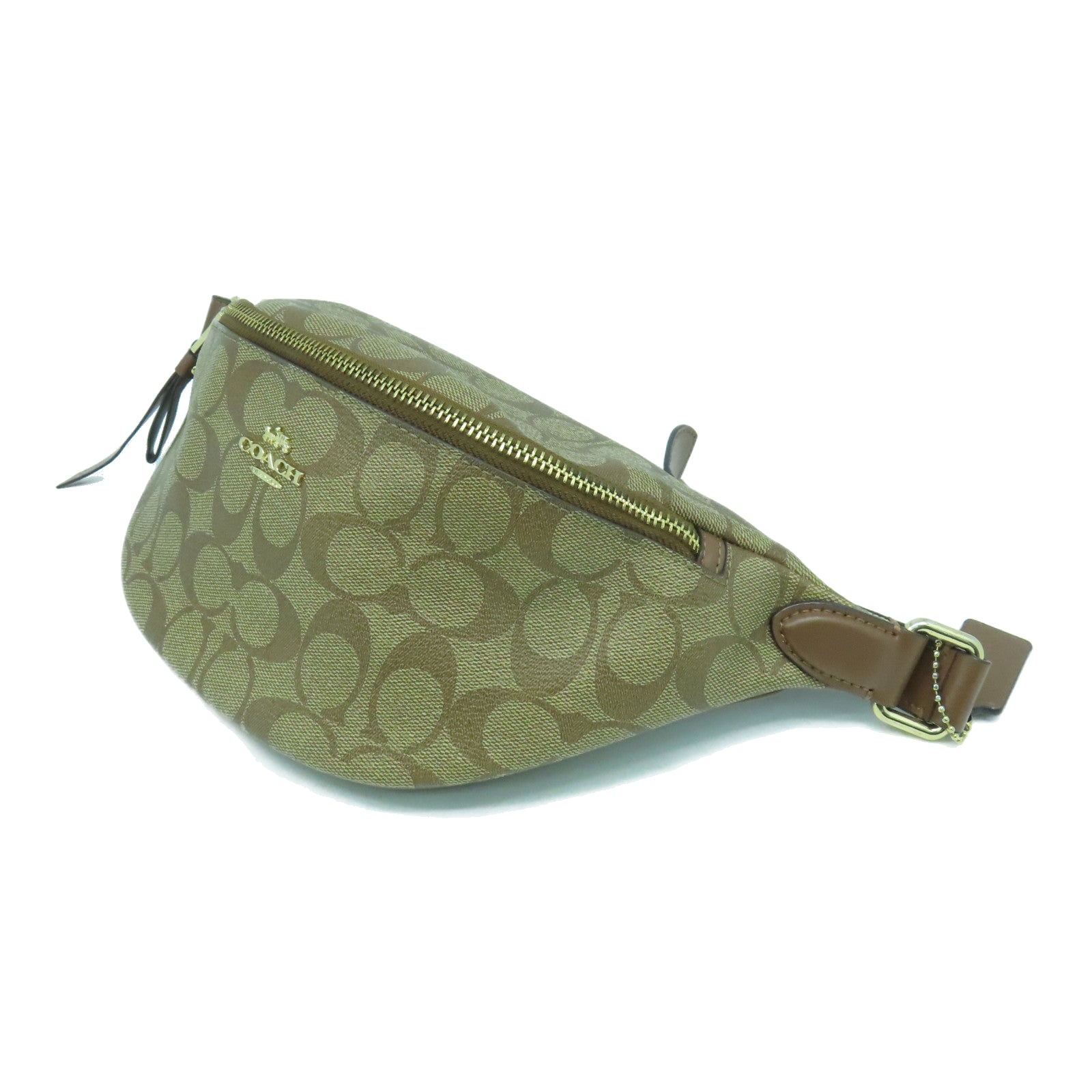 COACH 塗層帆布Waist Bag金扣腰包啡色